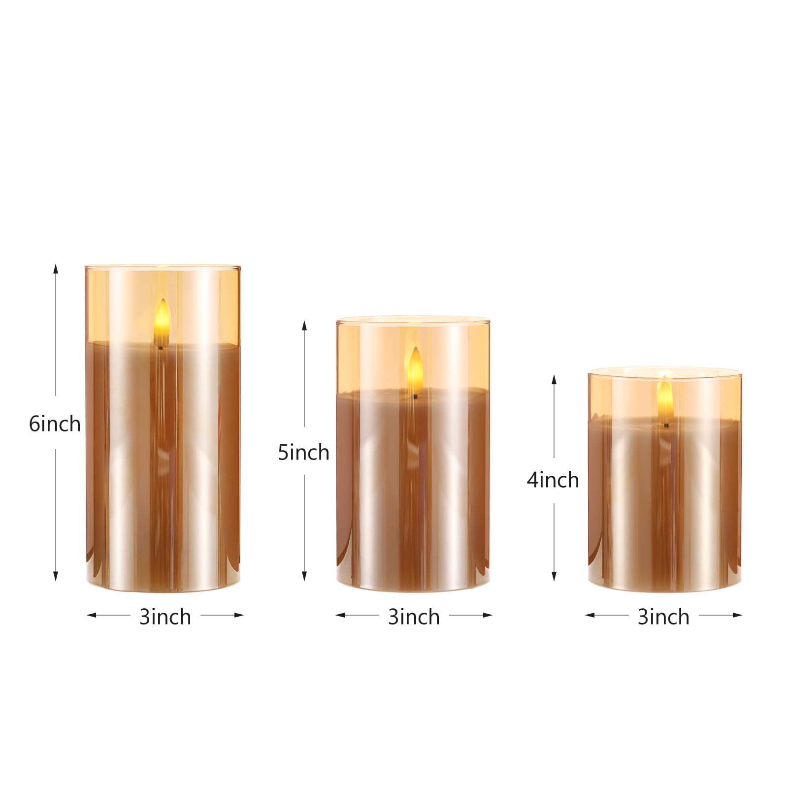 Flameless Candles, Battery Operated Candles Led Pillar Candles With Remote 10-Key Control And Timers For Indoor Home Fireplace D