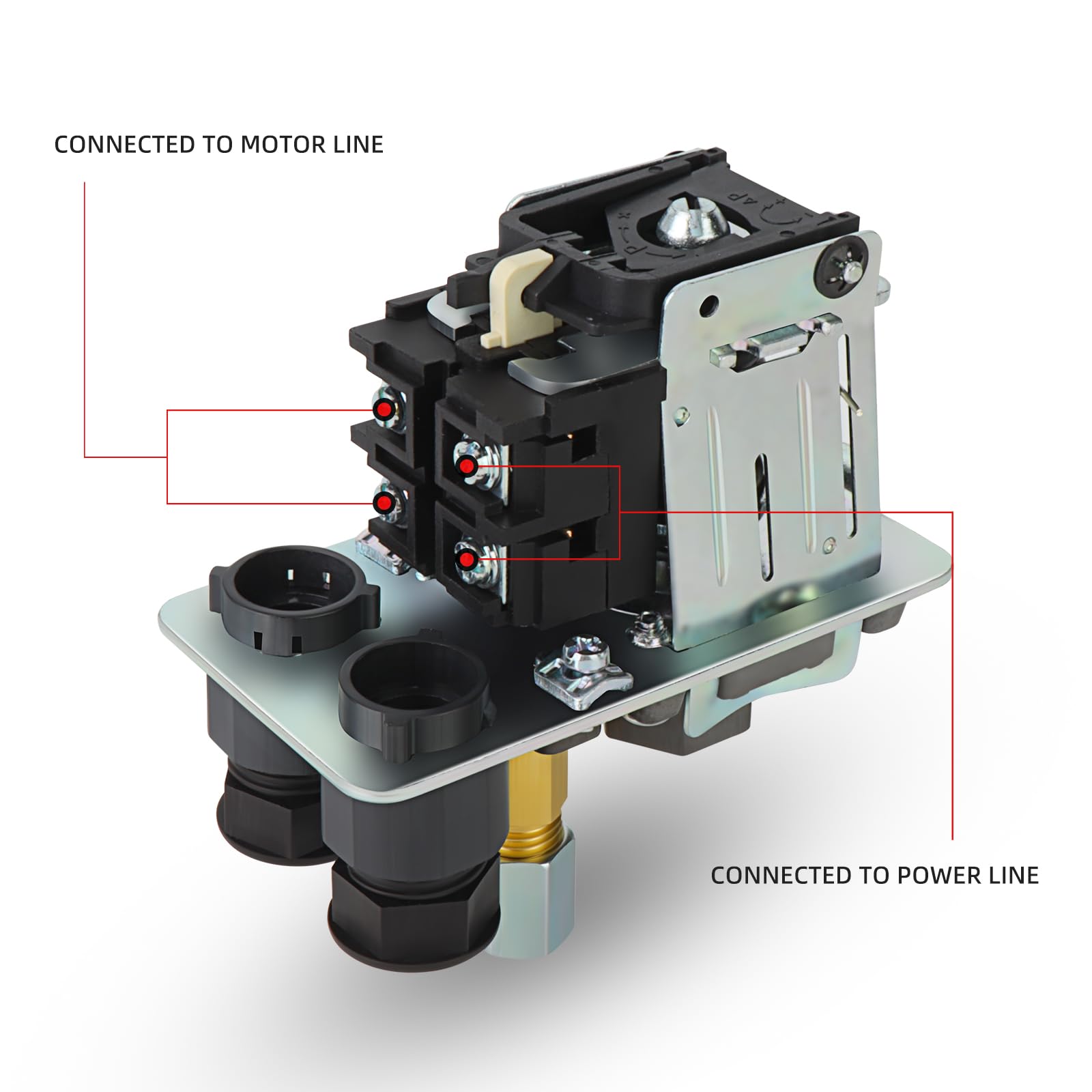 Meanlin Measure Air Compressor Pressure Switch Control Valve 120 150 Psi 110V 240V 1 Way Replacement Parts With 0 180 Pressure G