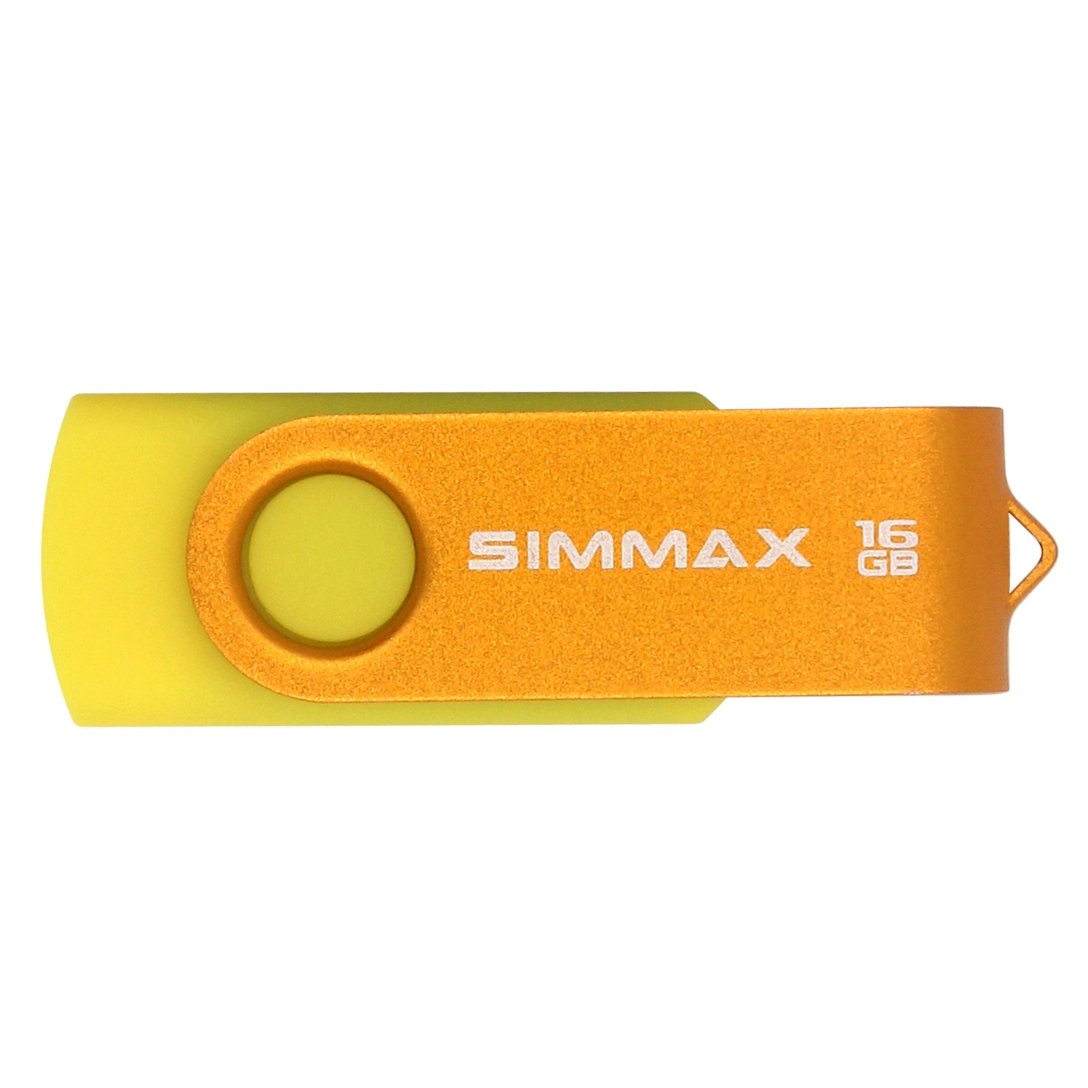 Simmax 5Pcs 16Gb Usb Flash Drive U Disk 16Gb Usb 2.0 Flash Memory Stick Swivel Design (Five Mixed Colors: Black Blue Green Gold Rose)(Mix Color2)