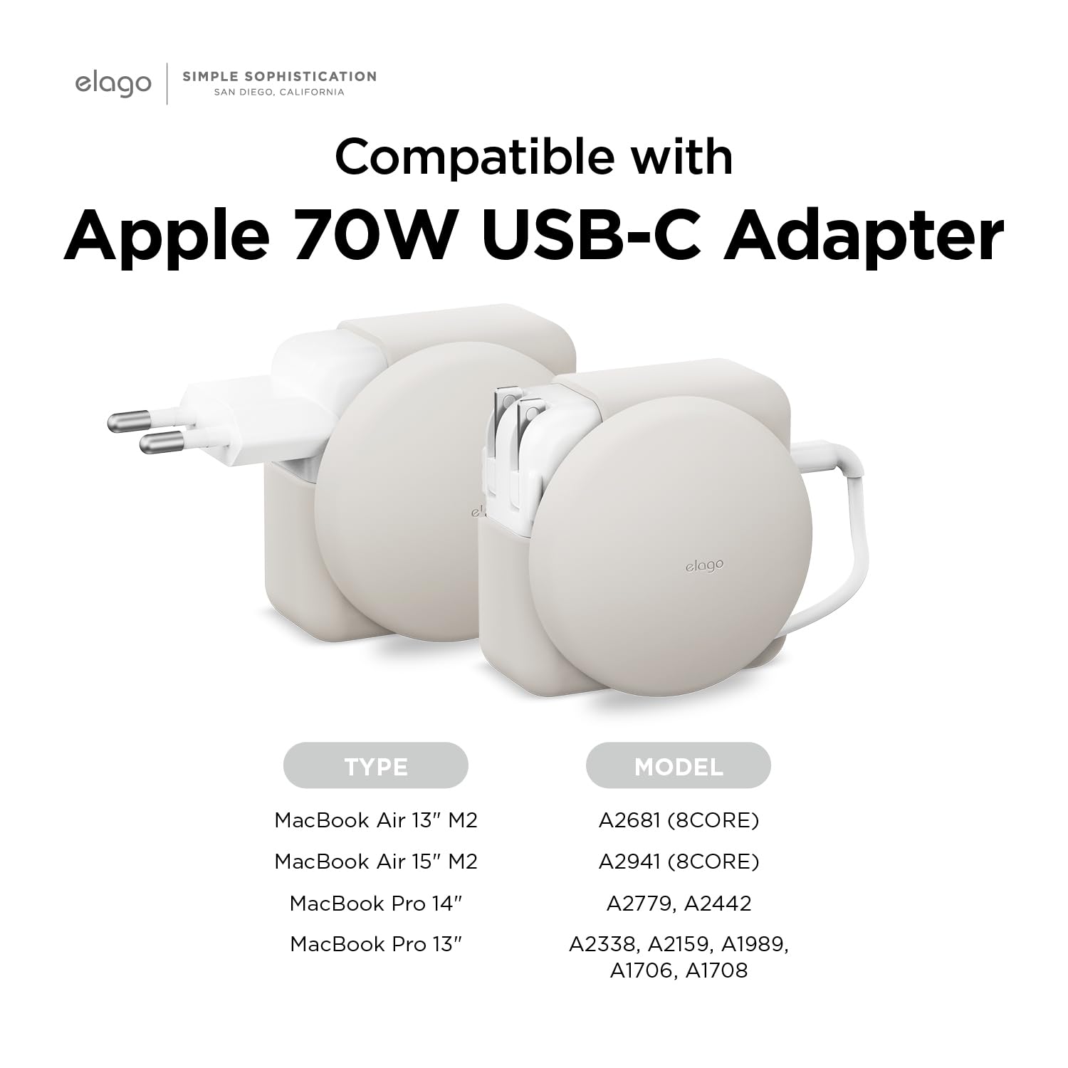 Elago Charger Cable Management Case, Cord Reel Organizor Compatible With Macbook Air 2024 2023 2022 15'' 13'' M3 M2 [A3113] [A26