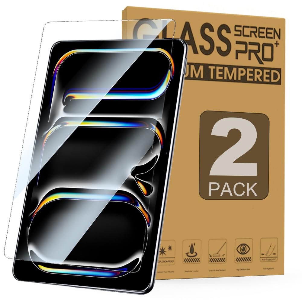 Junfire [2Packs] Anti Blue Light Screen Protector For Ipad Pro11 M4 2024, Ipad Pro 11 Inch Tempered Glass Screen Protector, 9H H