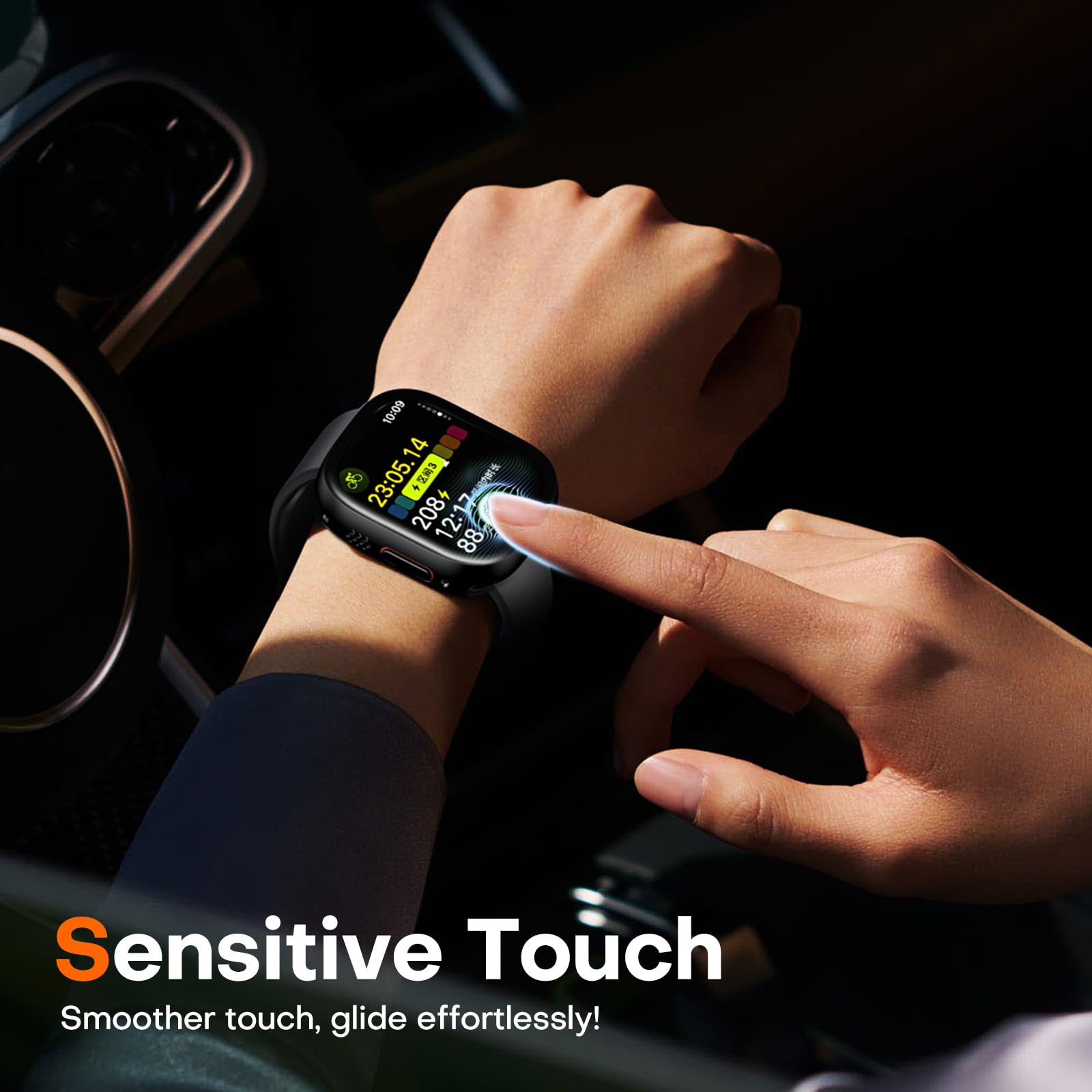 Tauri 2 Pack Hard Case For Apple Watch Ultra 3/Ultra 2/Ultra 49Mm, With Pc Tempered Glass Screen Protector, [Scristant Resistant