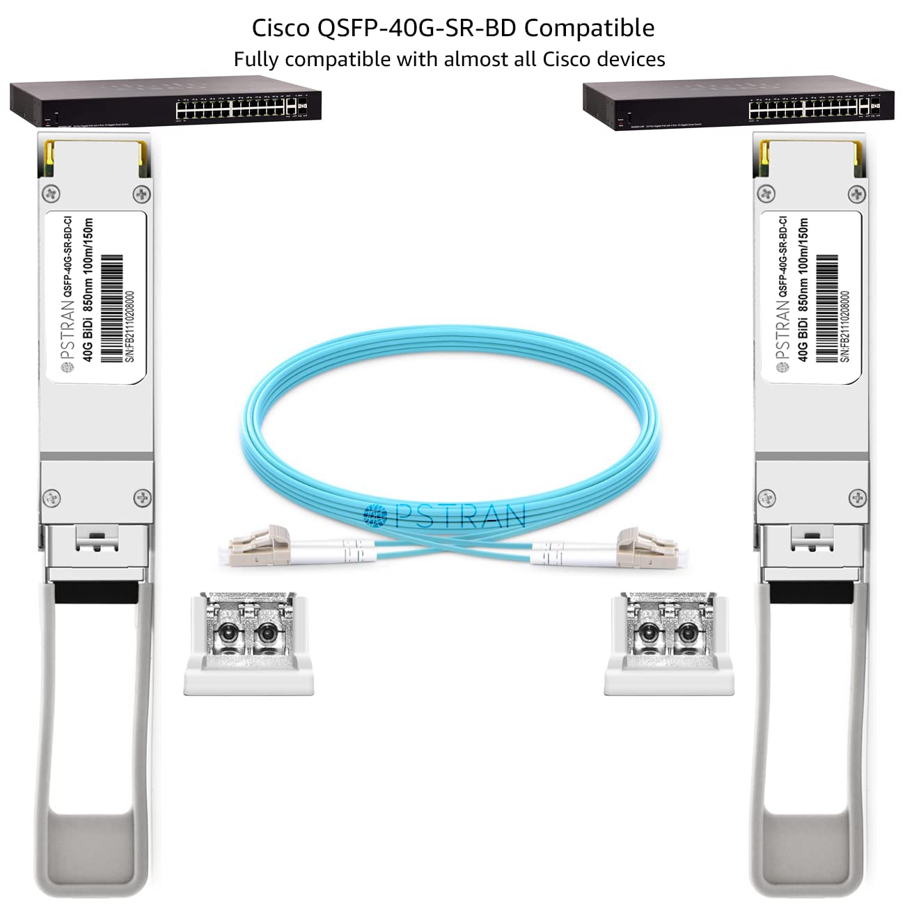 Opstran 40Gbase Sr Bidi Qsfp+ Optical Transceiver Module Compatible With Cisco Qsfp 40G Sr Bd Meraki Ma Qsfp 40G Sr Bd 40Gbase S