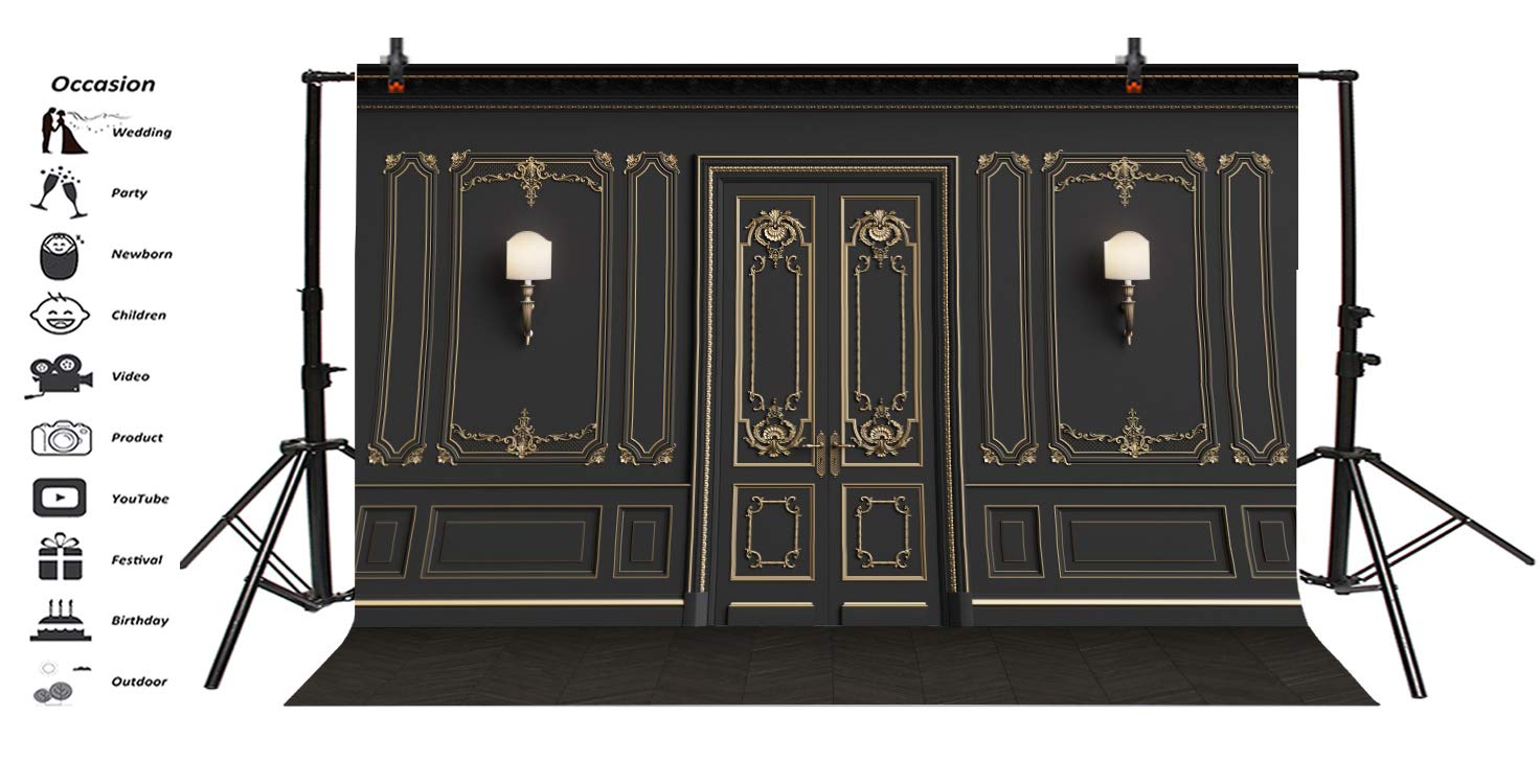 Leyiyi 10X8Ft Vintage Room Inside Backdrop European Frame French Door Modern Castle House Cementery Wall Vintage Lantern Photo Background Cowboy Kids Birthday Portrait Studio Prop Vinyl Wallpaper