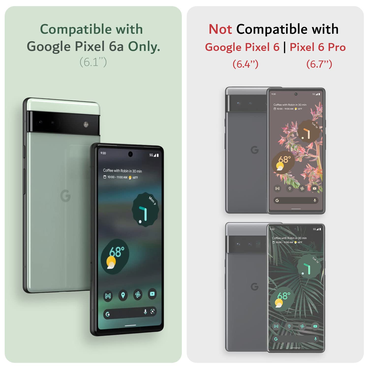 Tudia Dualshield Grip Designed For Google Pixel 6A Case (2022), [Mergegrip] Shockproof Military Grade Dual Layer Slim Raised Edg