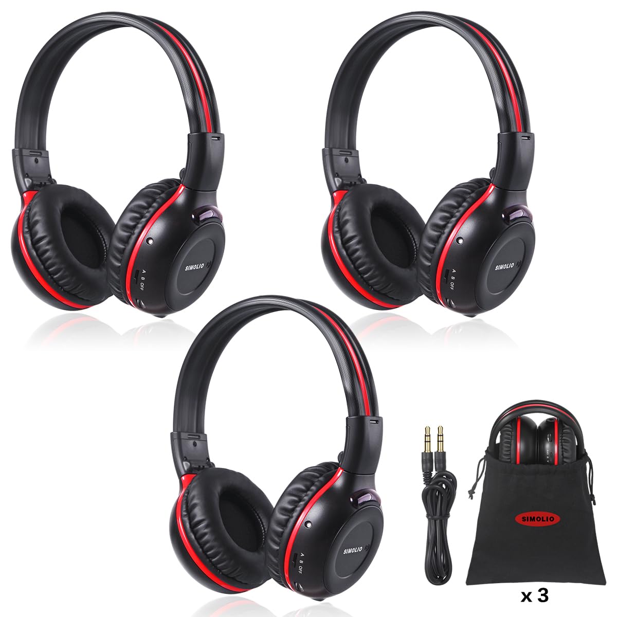 Simolio Infrared Headphones For Car Dvd For Honda Odyssey, Uconnect, Chrysler Pacifica, Town & Country, Toyota Sienna,Wireless I
