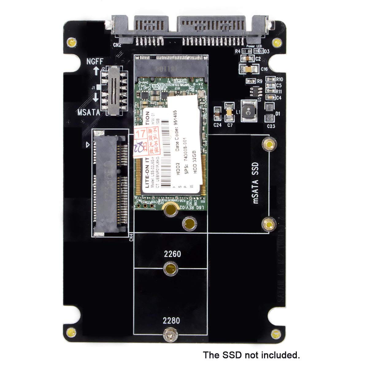 Chenyang M.2 Ngff & Msata Ssd To Sata 2.5 Inch Hard Disk Case Enclosure(Not Work For Nvme Ssd)