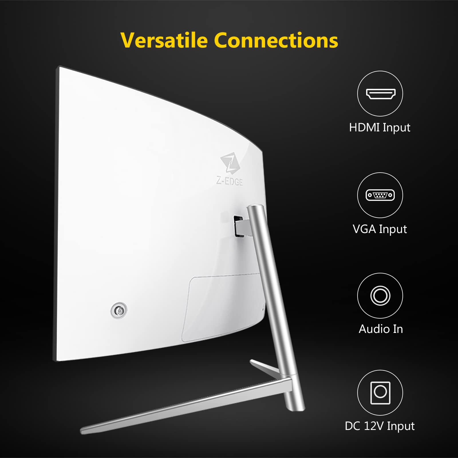 Z Edge 27 Inch Curved Gaming Monitor, Full Hd 1080P 1920X1080 Led Backlight Monitor, With 100Hz Refresh Rate And Eye Care Technology, 178� Wide View Angle, Vga+Hdmi