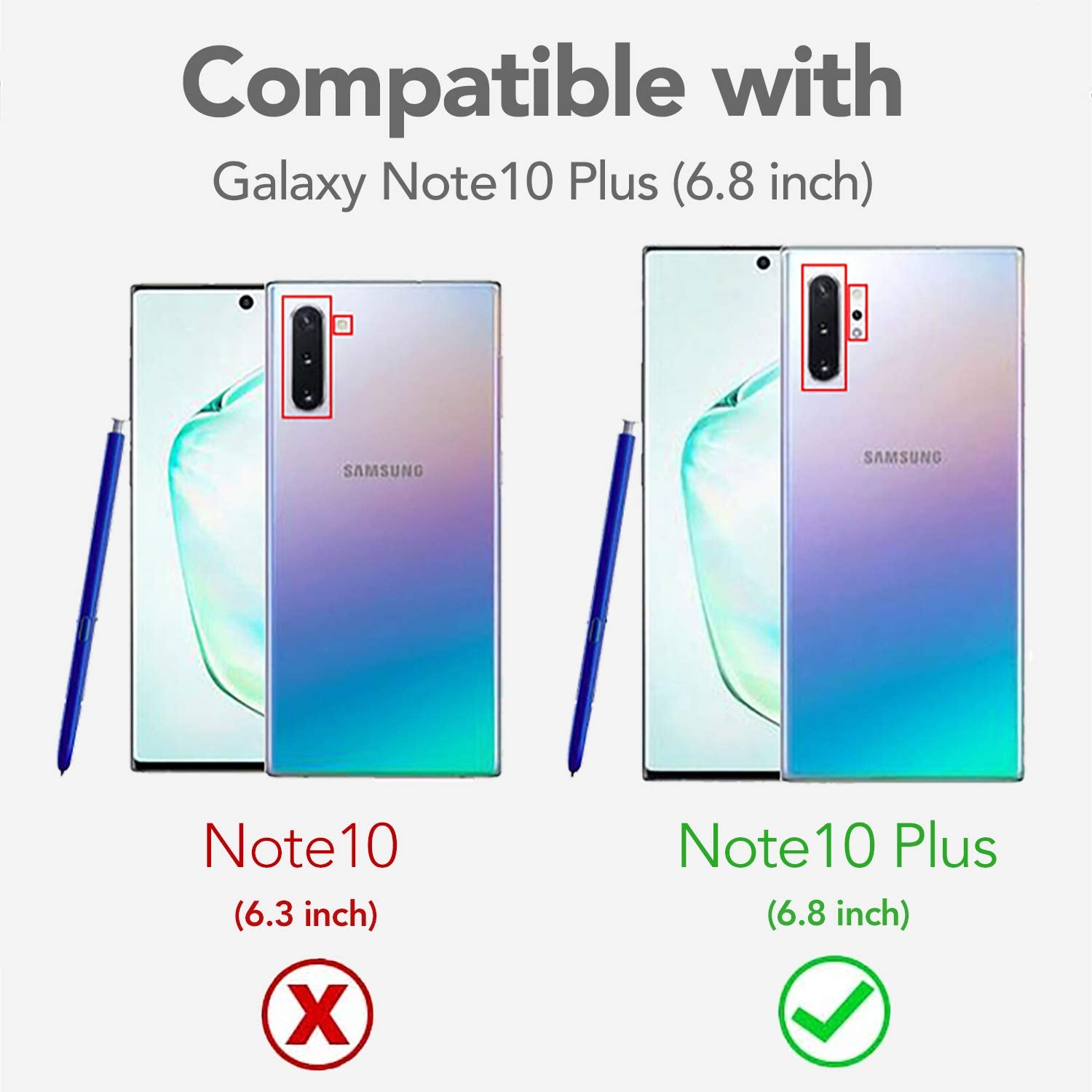 Kself Case For Samsung Galaxy Note 10 Plus Case With Screen Protector, Full Body Protective Hybrid Dual Layer Shockproof Acrylic