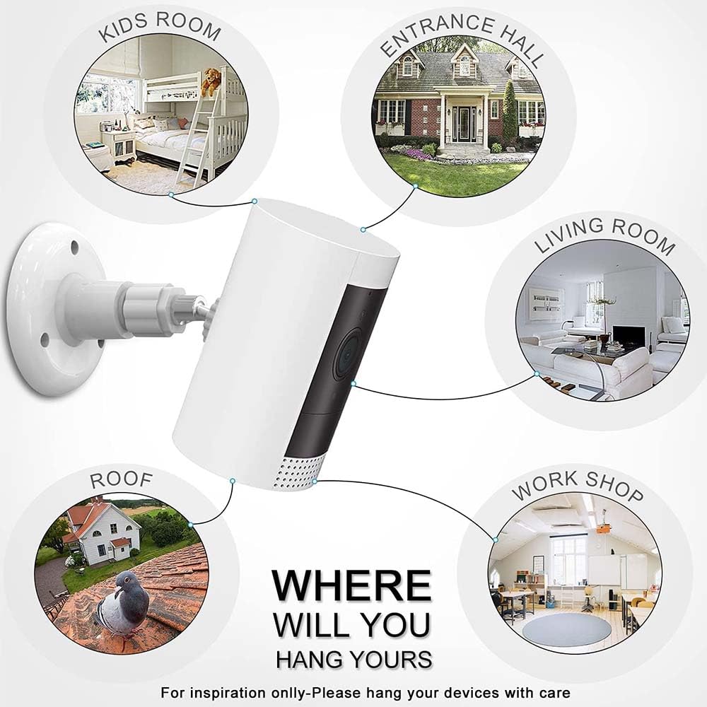 3 Packs Adhesive Ring Camera Mount Wall Mount Holder Compatible With Outdoor Security Camera, 360 Degree Adjustable Security Mou