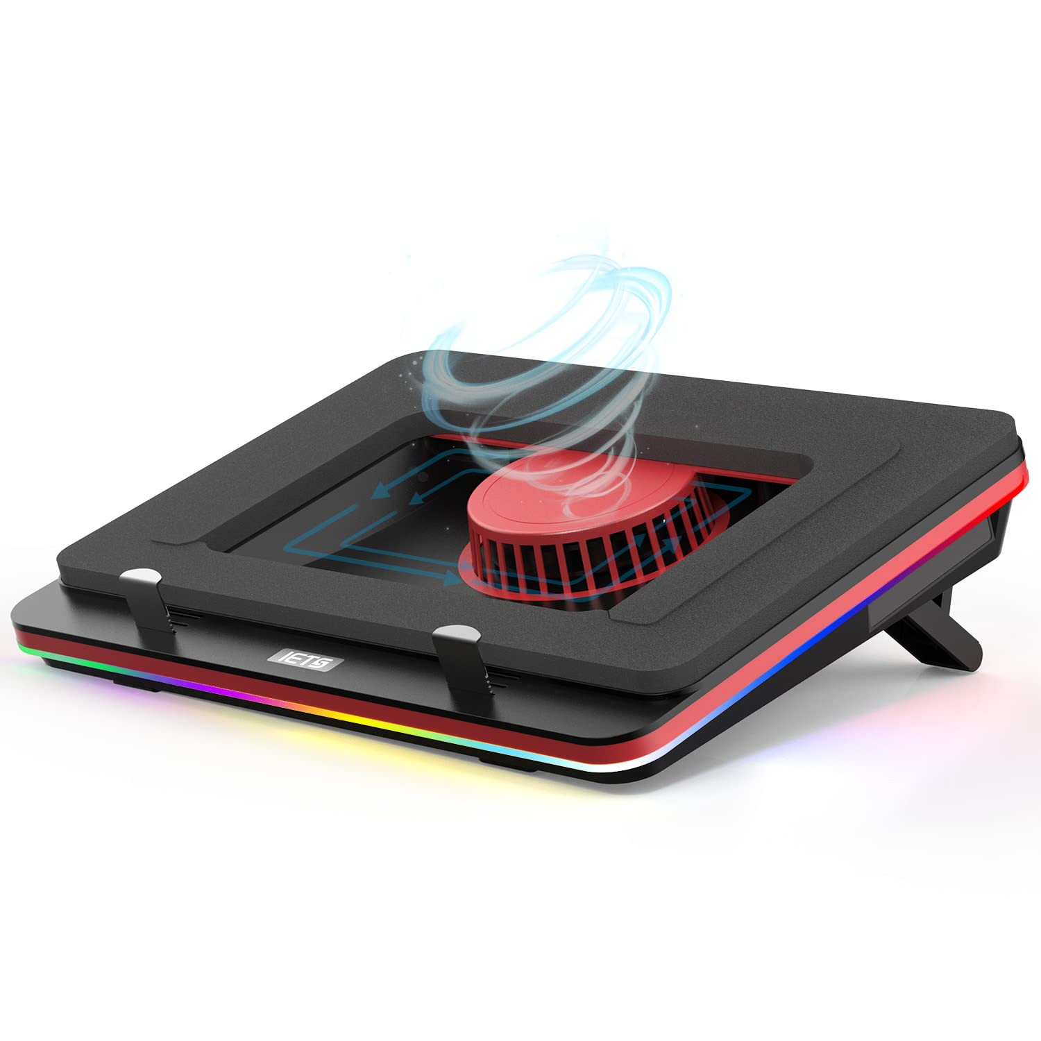 IETS GT500 Laptop Cooling Pad, 4600 RPM Turbo-Fan, RGB, Infinitely Variable Speed, Seal Foam, Dust Filter, 13-17.3inch, S2(RGB)