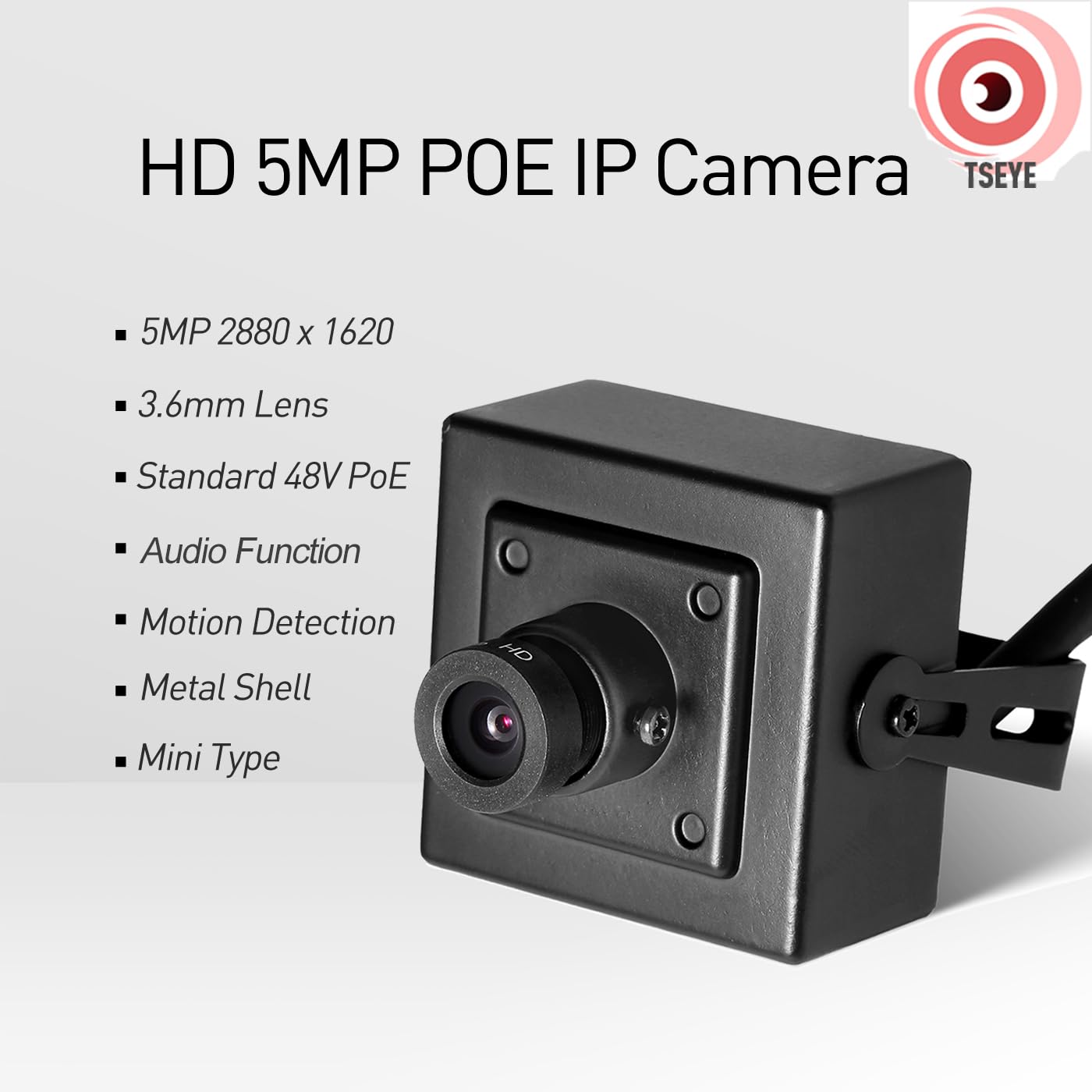 Revodata 5Mp Poe Mini Ip Camera With Audio,Ultrahd Indoor Small Security Camera 3.6Mm Lens(75 Fov), H.265/H.264, Smart Phone/Pc