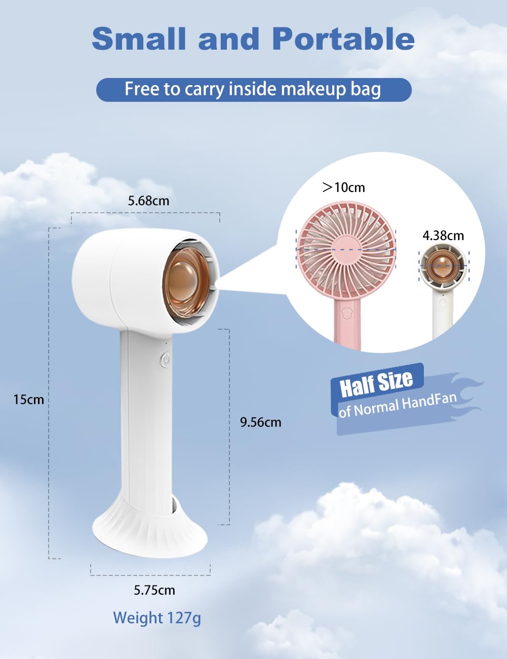 Kensuka Handheld Fan With Aromatherapy, Portable Hand Held Fan With 2000Amh Usb Rechargeable Battery, 3 Speed Adjustable, Ideal