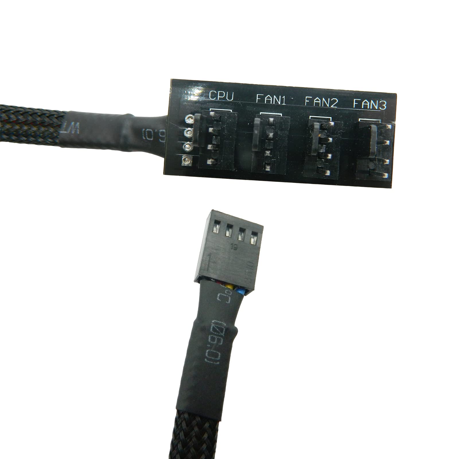 Fbhdzvv 2Pcs Pwm Fan Hub Splitter 4 Pin/3 Pin Pc 4 Way Splitter, Cooling Fans Power Cable 1 To 4 Way Pc Case Internal Motherboar