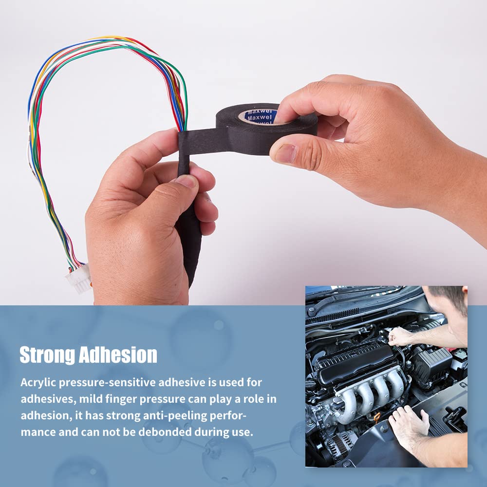 Automotive Wiring Harness Cloth Tape   Maxwel Versaf51217 Chemical Fiber Cloth High Temp Wire Harness Wrapping Tape For Auto Electrical Wrap, Protection, Insulation 19Mm � 25M Pack Of 1 Piece