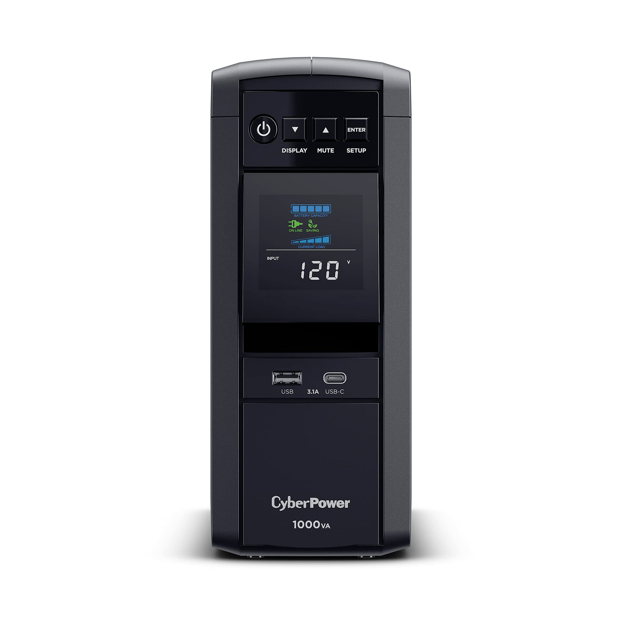 Cyberpower Cp1000Pfclcdtaa Pfc Sinewave Ups System, 1000Va/600W, 10 Outlets, Avr, Mini Tower, Taa Certified