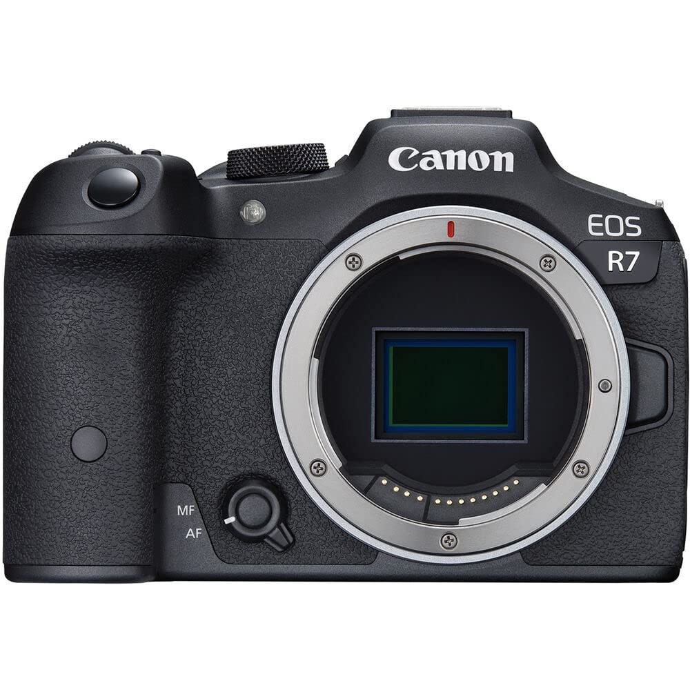 Canon EOS R7 Mirrorless Camera (Body Only), Hybrid Camera, 32.5 Megapixel (APS C) CMOS Sensor, 4K Video, for Sports, Action, Content Creators, Vlogging Camera, Black