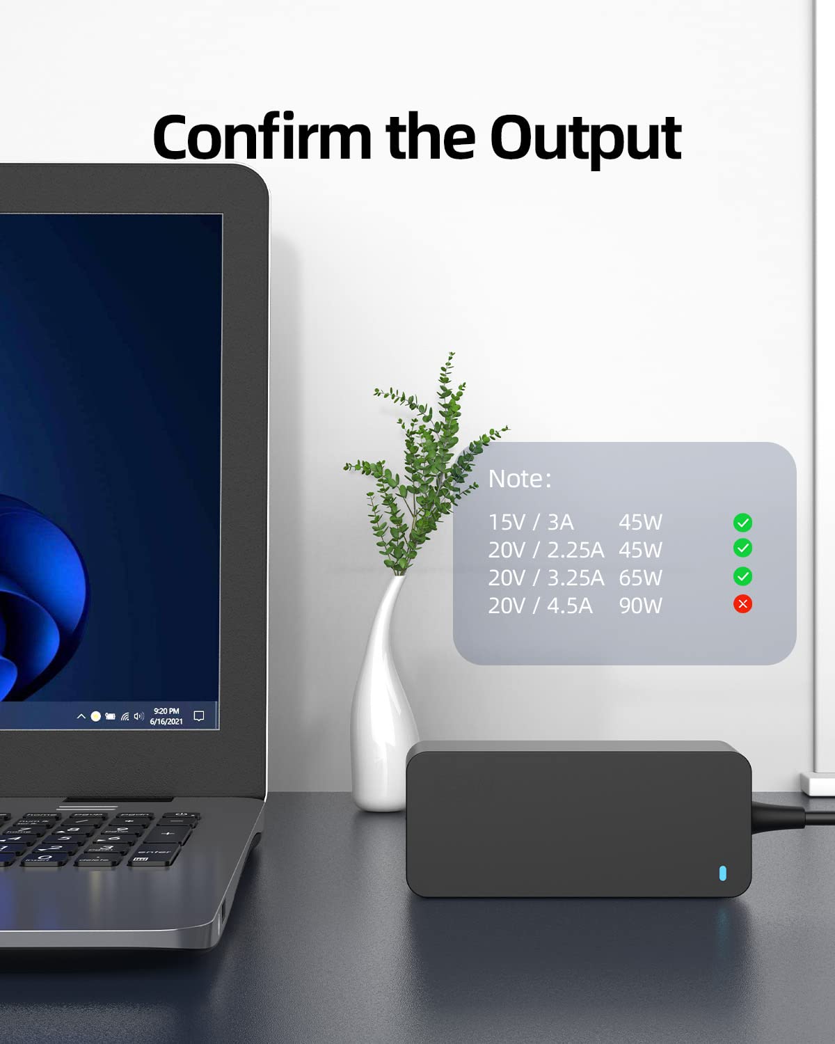 Fast Charger Fit For Lenovo Thinkpad T480 T480S T490 T490S T495 T590 T495S Laptop, Usb C, 65W 45W