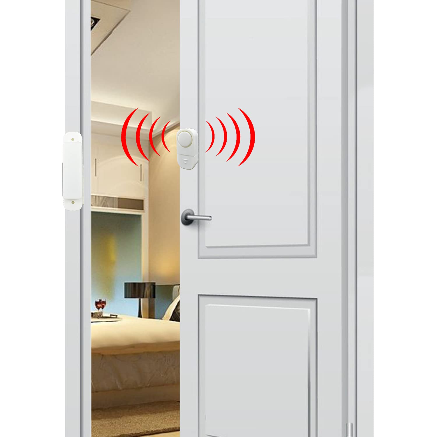 6 Pack Wireless Security Window/Door Alarm, Magnetic Sensor Door Window Burglar Alert Alarm Pool Alarms Super Loud For Home, Gar