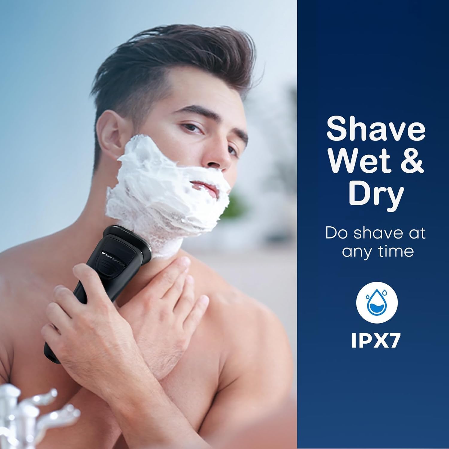 Electric Razor For Men With Travel Organizer, Lobinh 100% Washable Rechargeable Men'S Rotary Shavers, Cordless Wet & Dry Shaver