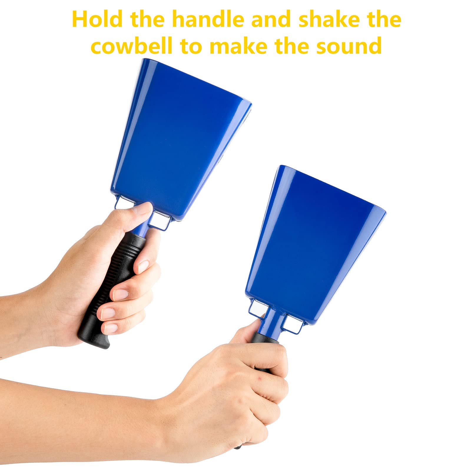 Musfunny Steel Cowbells With Handle Cheering Cow Bell Loud Noise Makers For Sporting Events, Football Games, School Bell, Farm H