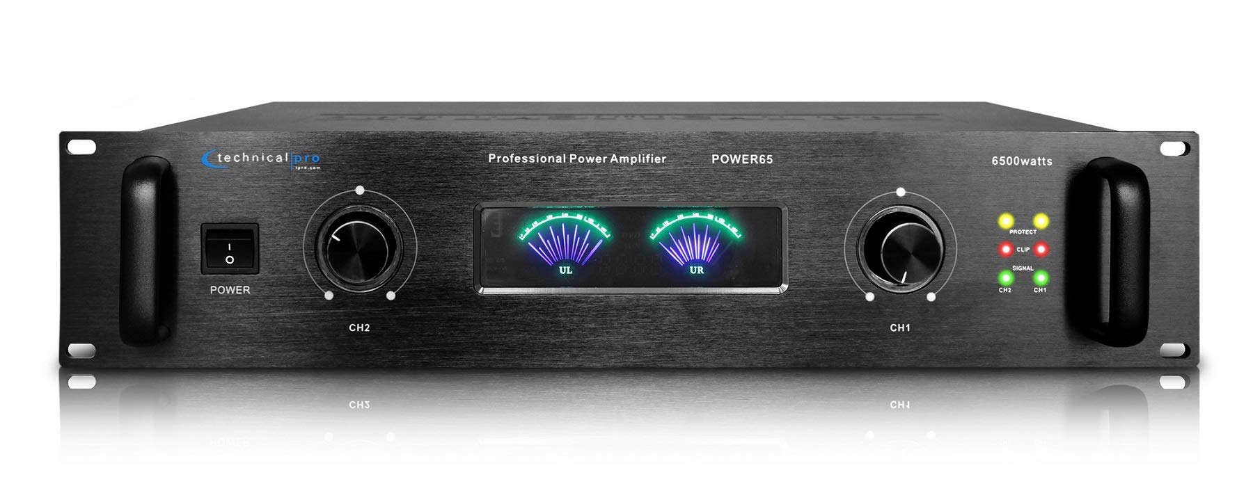 Technical Pro Professional Portable Pa System, 2 Channel Digital Stereo Power Amplifier With 6500 Watts Power Audio Amplifier, For Home Speaker System