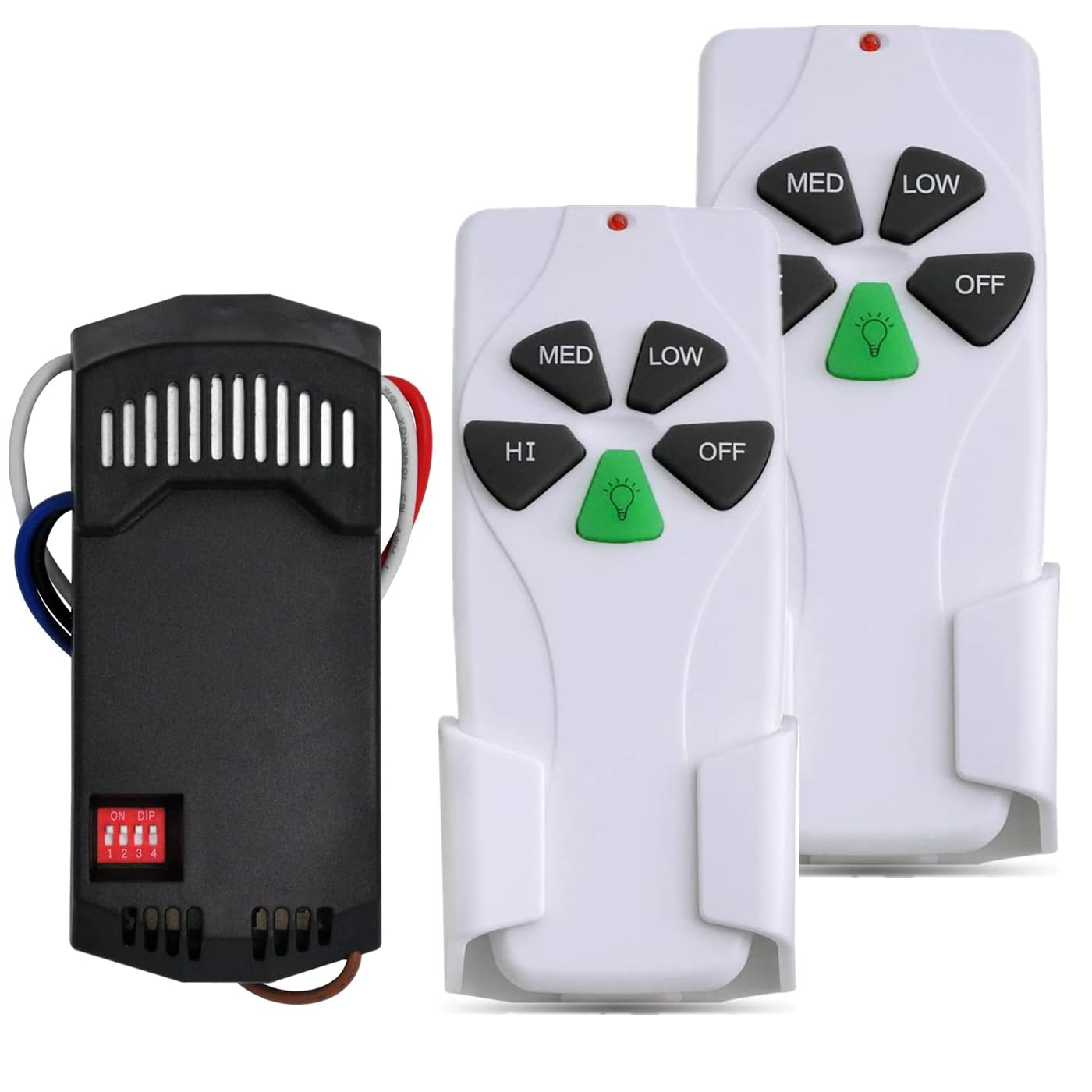 Nexete Universal Ceiling Fan Remote Control Kit 3 Speed and Light Dimmer Compatible with 53T 11T 35T HD5 UC7030T UC9050T Remote 