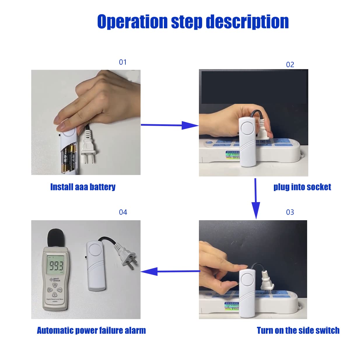 Power Failure Alarm,Automatic Power Cut Failure Alerter,80Db Led Indic ...