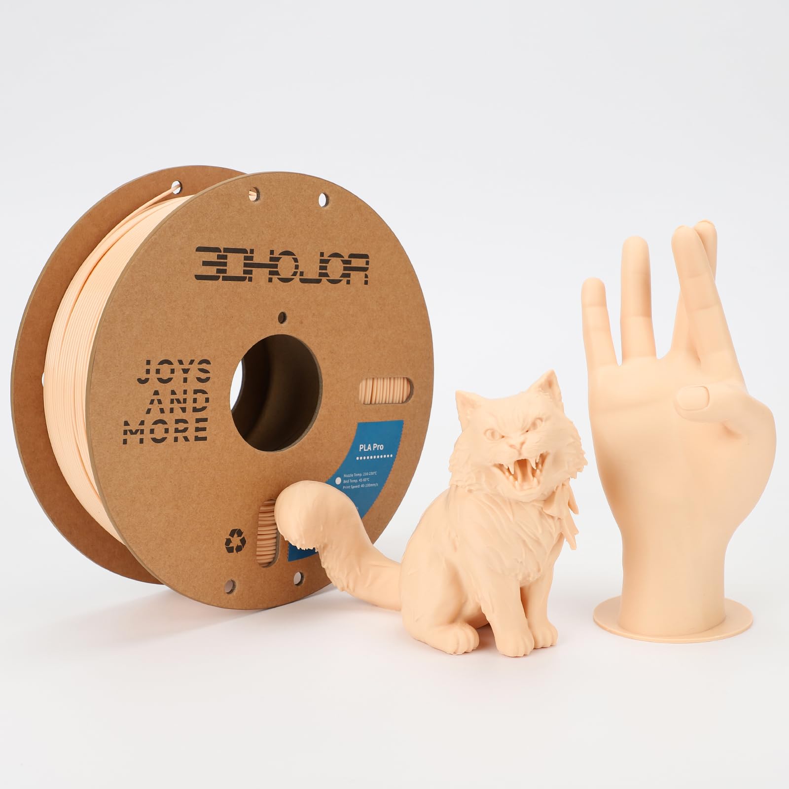 3Dhojor Pla Pro (Pla+) Filament 1.75Mm, 3D Printer Filament, Cardboard Spool, +/- 0.03Mm Accuracy, Beige, 1Kg