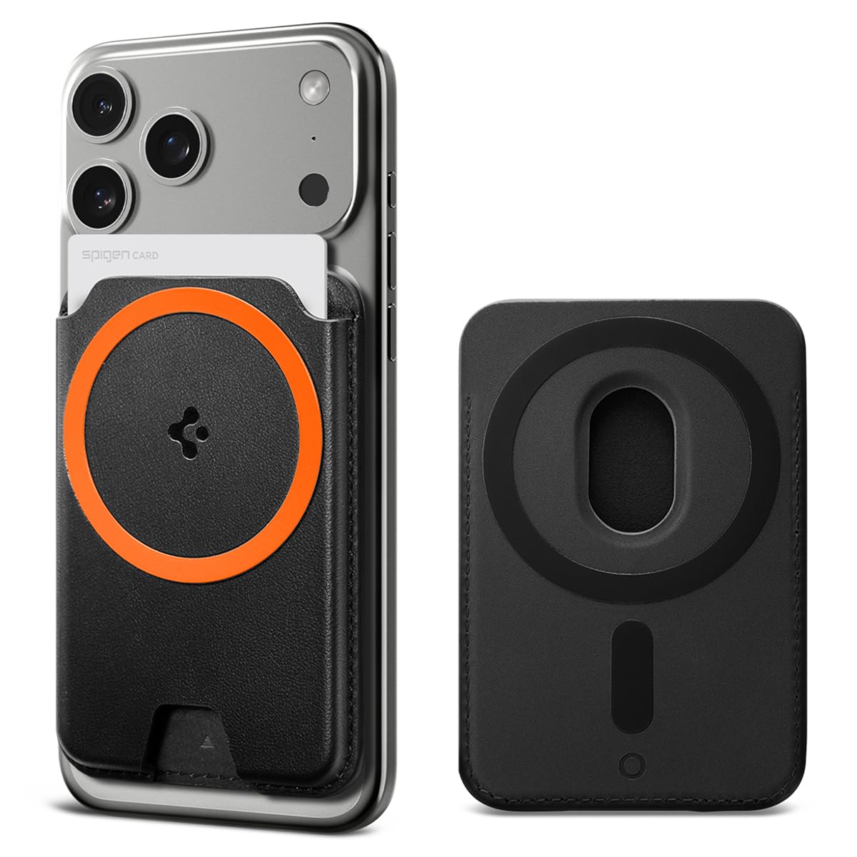 Spigen Valentinus (Magfit+) Magnetic Card Holder Up To 3 Cards, Faux Leather Magsafe & Pixelsnap Wallet Compatible With Iphone 1