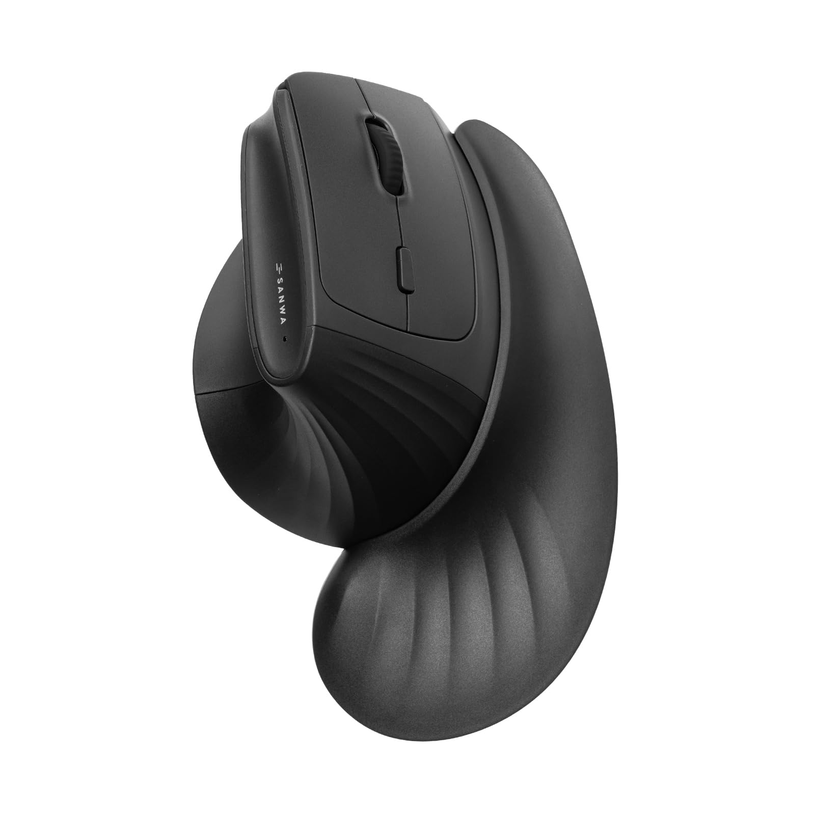 SANWA Wireless Ergonomic Mouse for Large Hands with Wrist Rest, Black