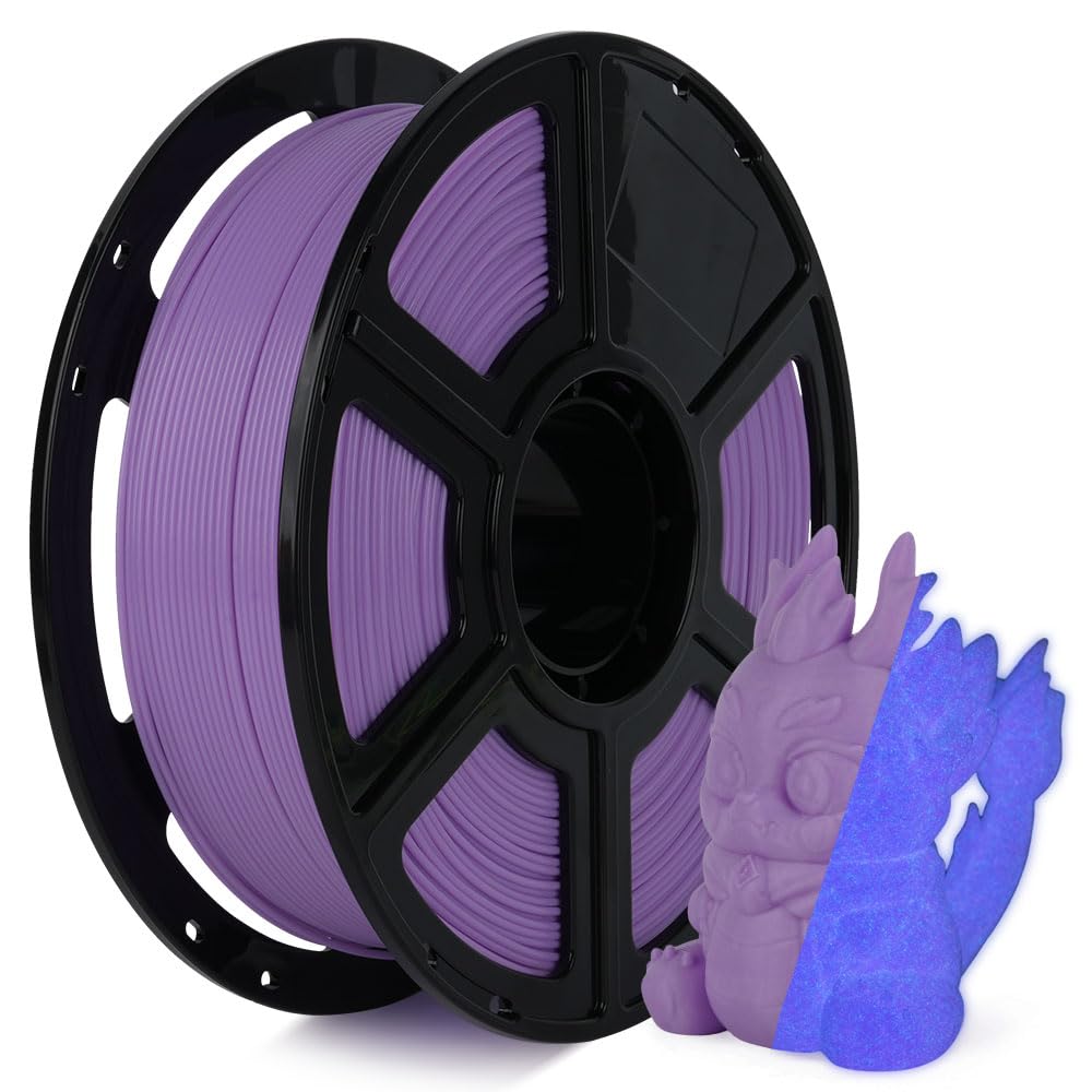 FLASHFORGE Glow in The Dark Rapid PLA Filament 1.75mm, High Flow Speedy 3D Printer Filament Luminous Purple, Max 500mm/s High-Sp