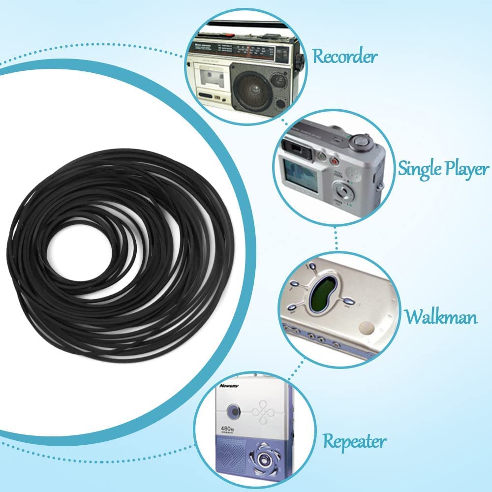 35+ Pack (40-135Mm) Mix Cassette Rubber Square (Width 1Mm) Belt Cassette Machine For Dvd Drive, Xbox 360, Repair Rebuild Common