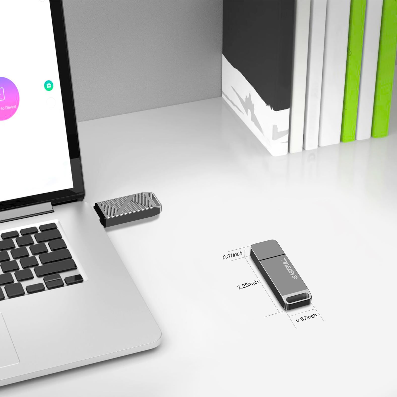 Eastbull 32Gb Fat32 Usb 3.0 Flash Drive With A Usb C Adapter And Keychain, Fast Speed Thumb Drive Metal Pen Drive 32 G Memory Stick For Storage And Backup (Grey, With Usb C 3.0 Adapter, Keychain)