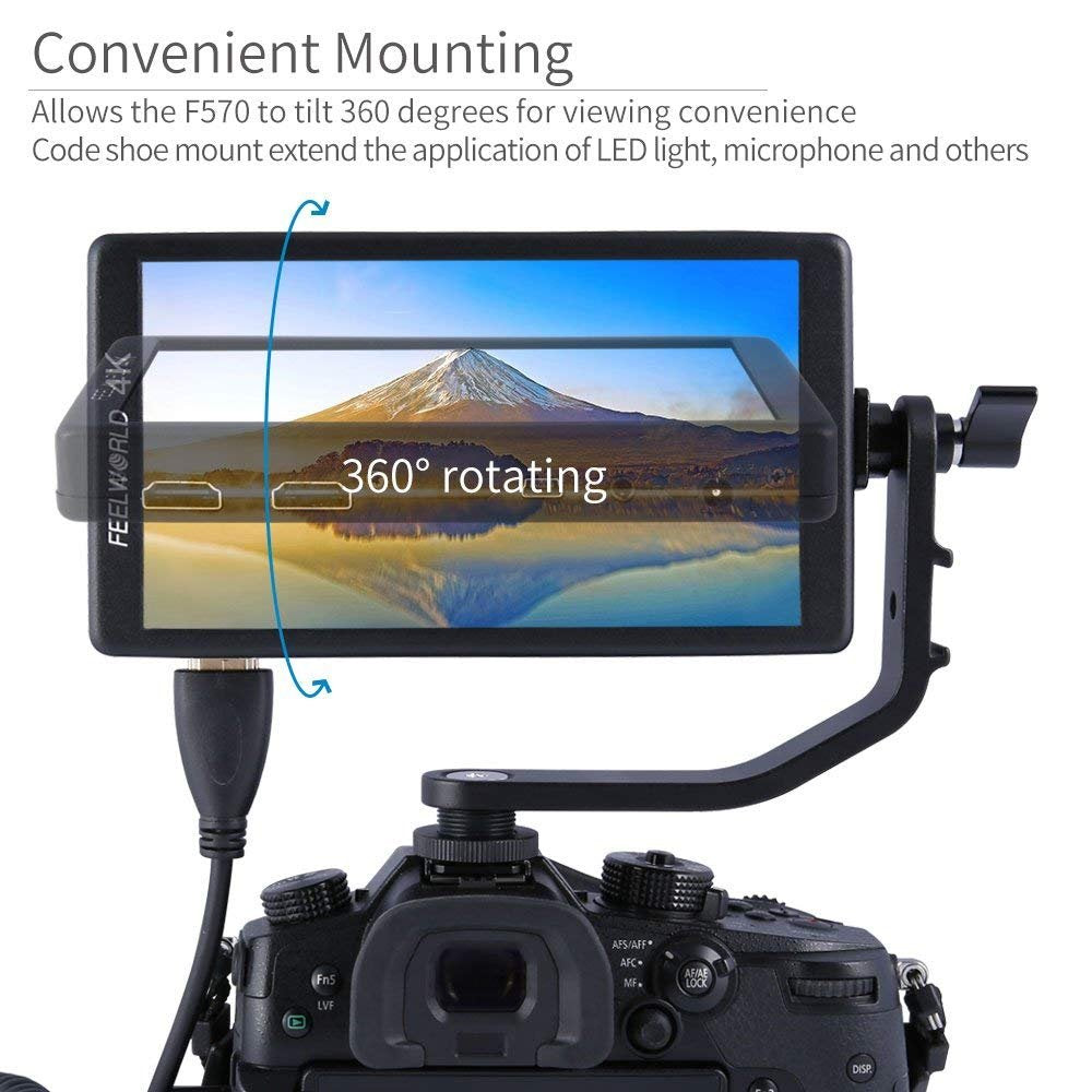 Tilt Arm For Feelworld F5 F570 S55 Fw568 5 Inch 5.5 Inch 5.7 Inch 4K Hdmi On Camera Field Monitor Mount On Dslr Stabilizer Gimba
