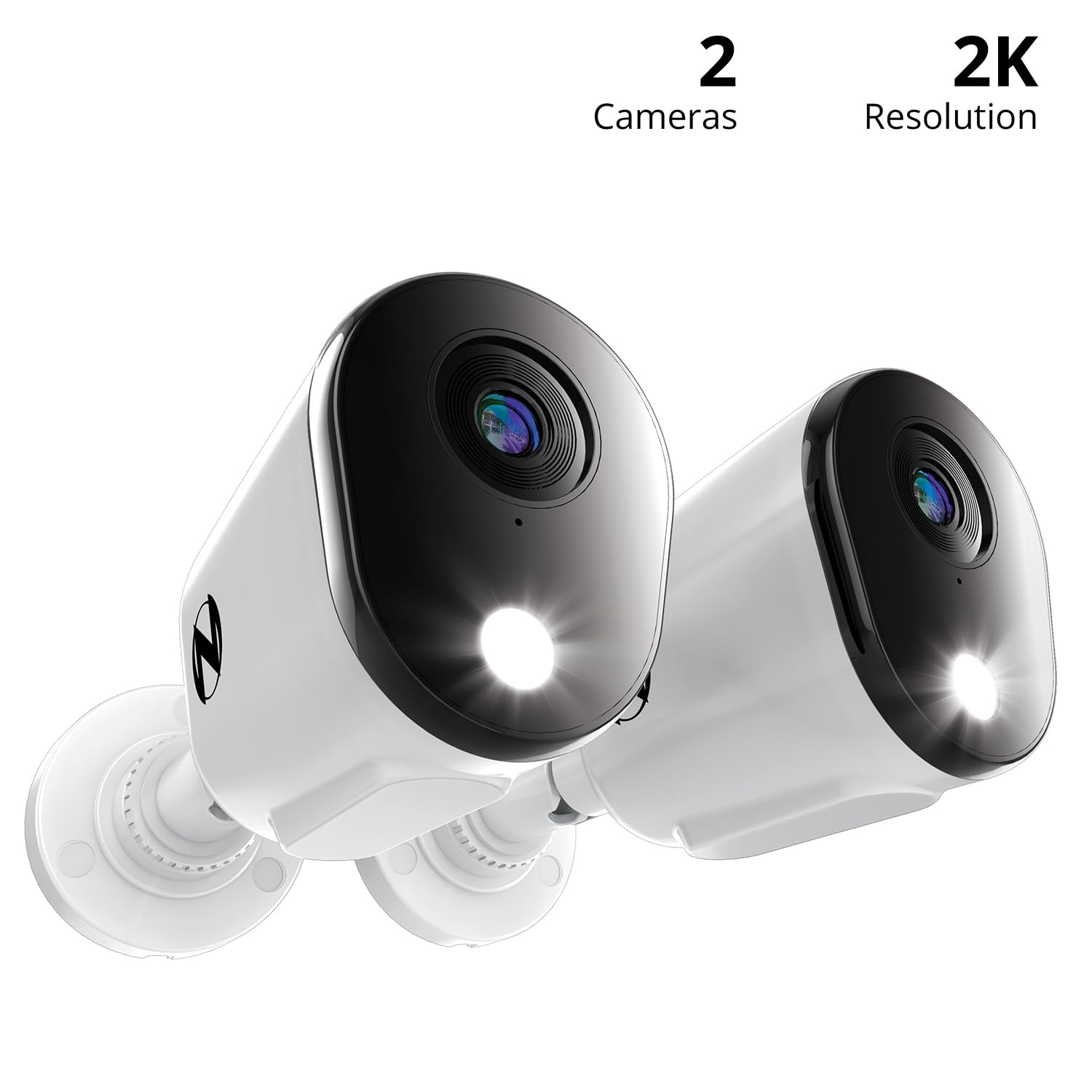 Night Owl Sp Wired 2K Deterrence Add On Cameras With 2-Way Audio - 2 Pack - White