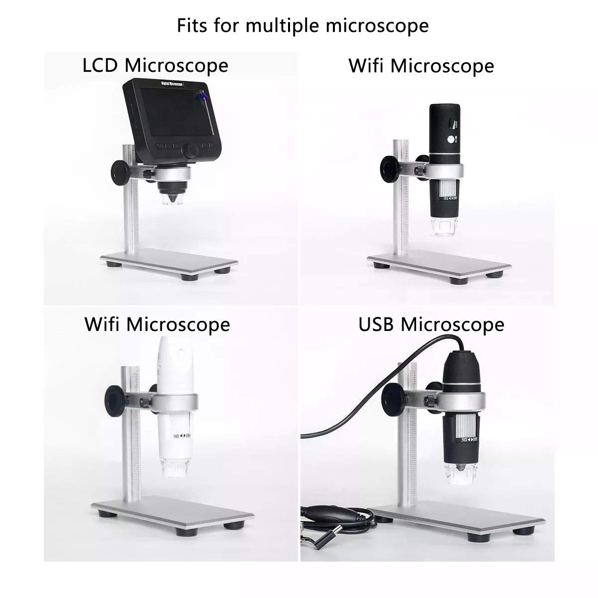 Aluminum Alloy Stand Holder For Usb/Wi Fi Digital Microscope, Bysameyee Universal Diameter Metal Mount With Microscope Carrying