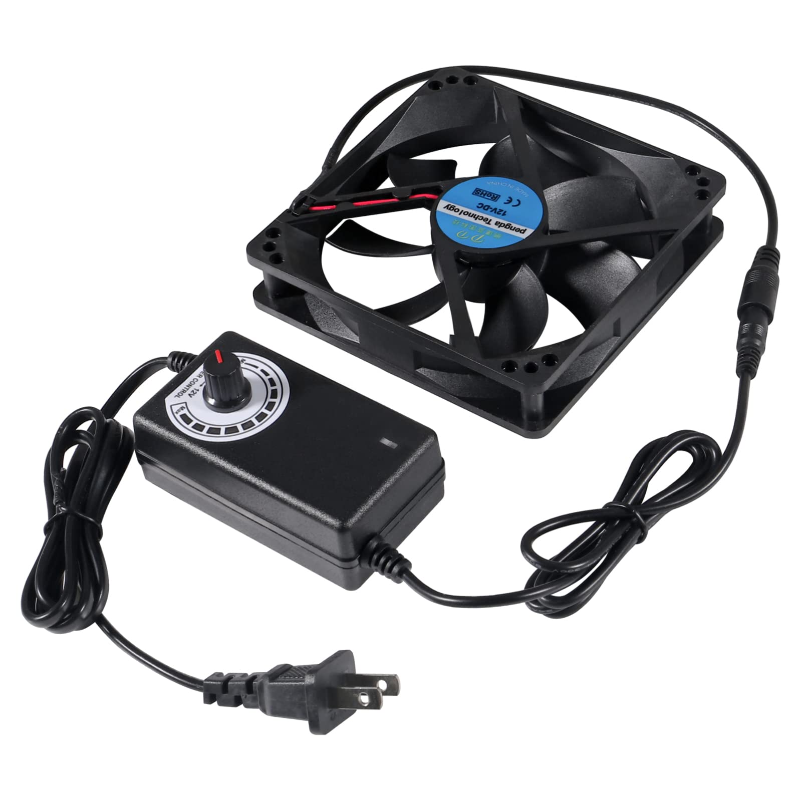 2Pcs Blower Cooling Fan 120X25Mm 110V 220V Ac Powered Cooling Fan Dual Ball Bearings 3 To 12V Speed Controller Fan For Receiver
