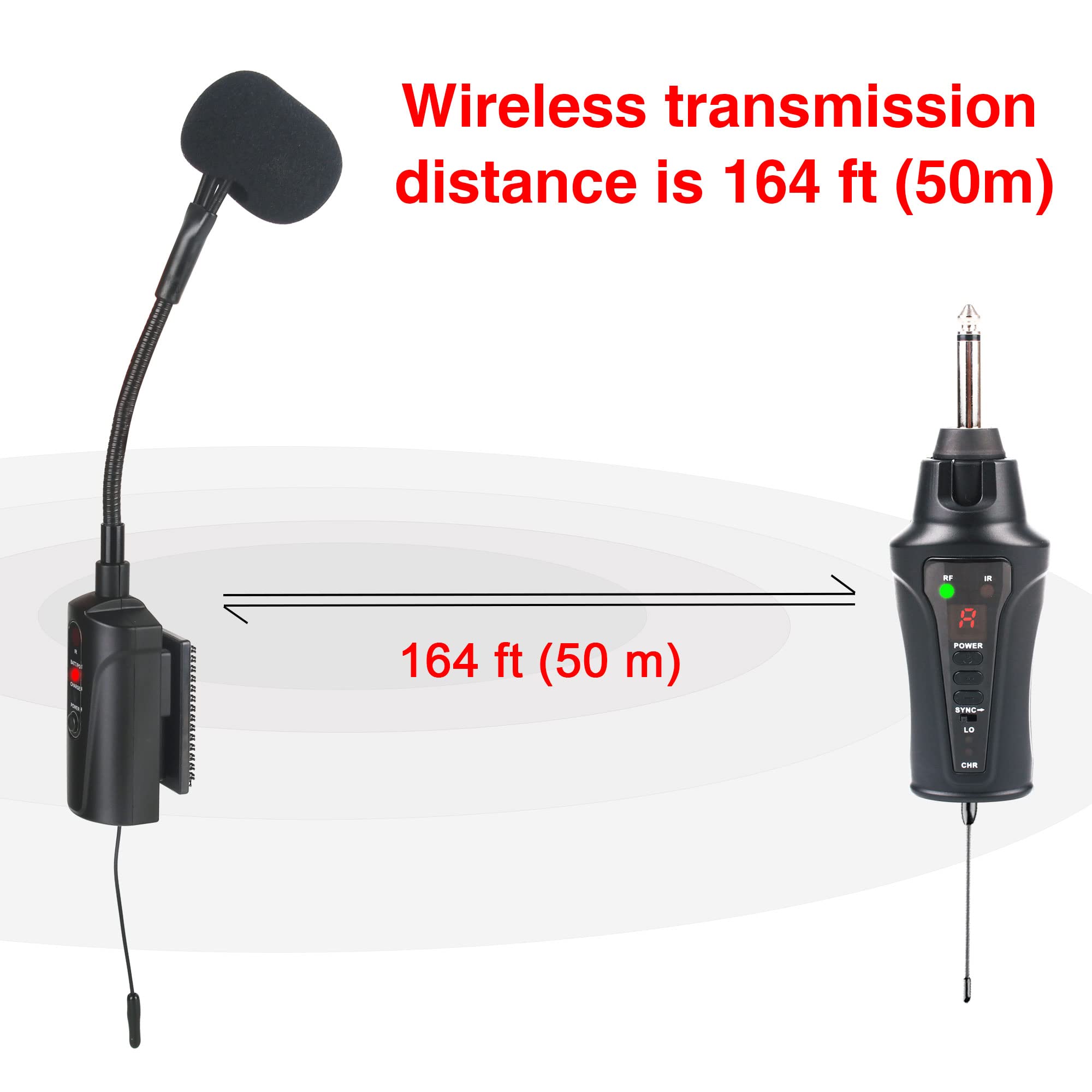 Mamkoes At 5 Wireless Guitar Microphone Uhf Mic Instrument Condenser Pick Up Receiver And Transmitter System For Classical And A