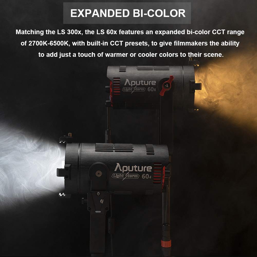 Aputure Ls 60X Bi Color Led Video Light Aputure 60X,60W 2700 6500K Adjustable, Built In 9 Lighting Fx Support Sidus App Control,