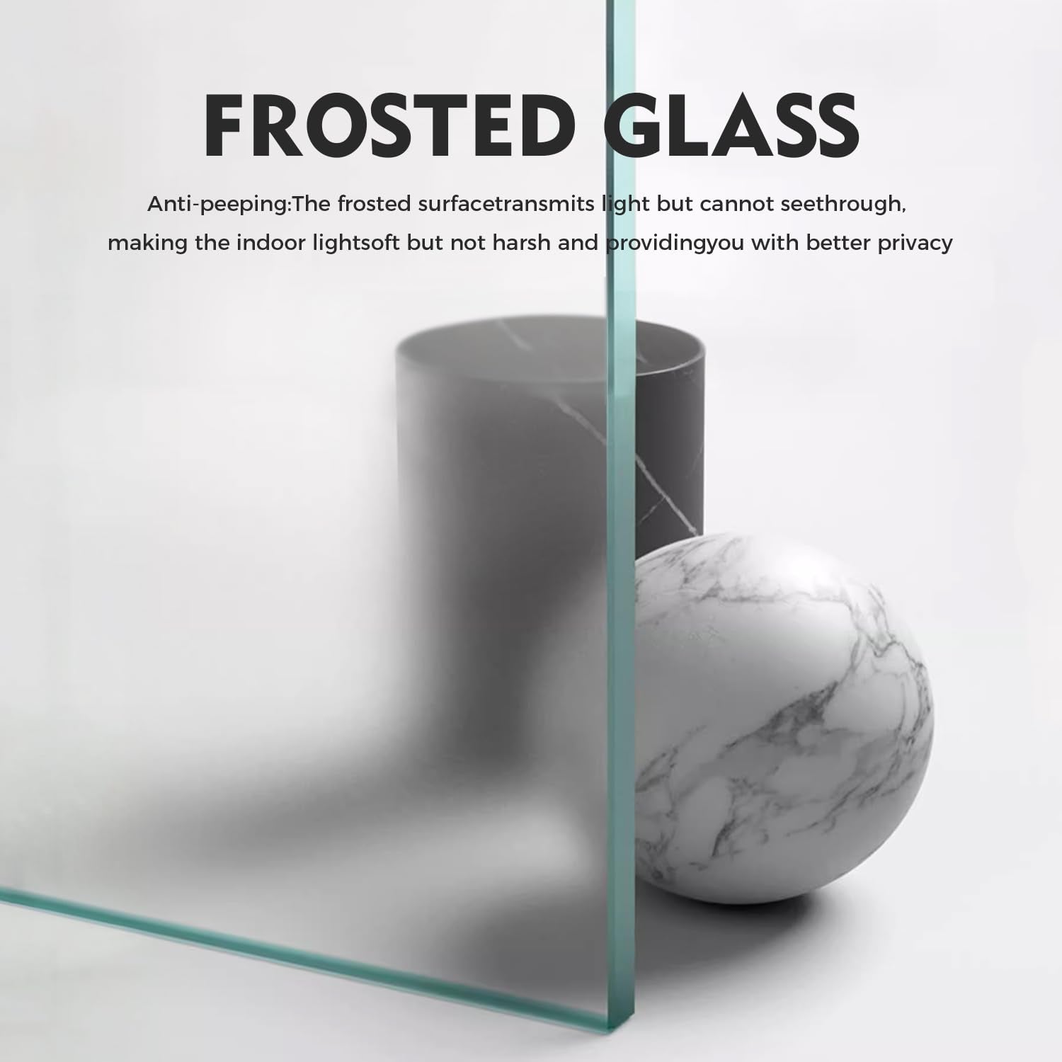 S&Z Tophand? 44 In X 80 In Glass Mdf Barndoor, Pvc Surface, Simple Diy Assembly, With Senior Door Handle. Only Door, No Sliding