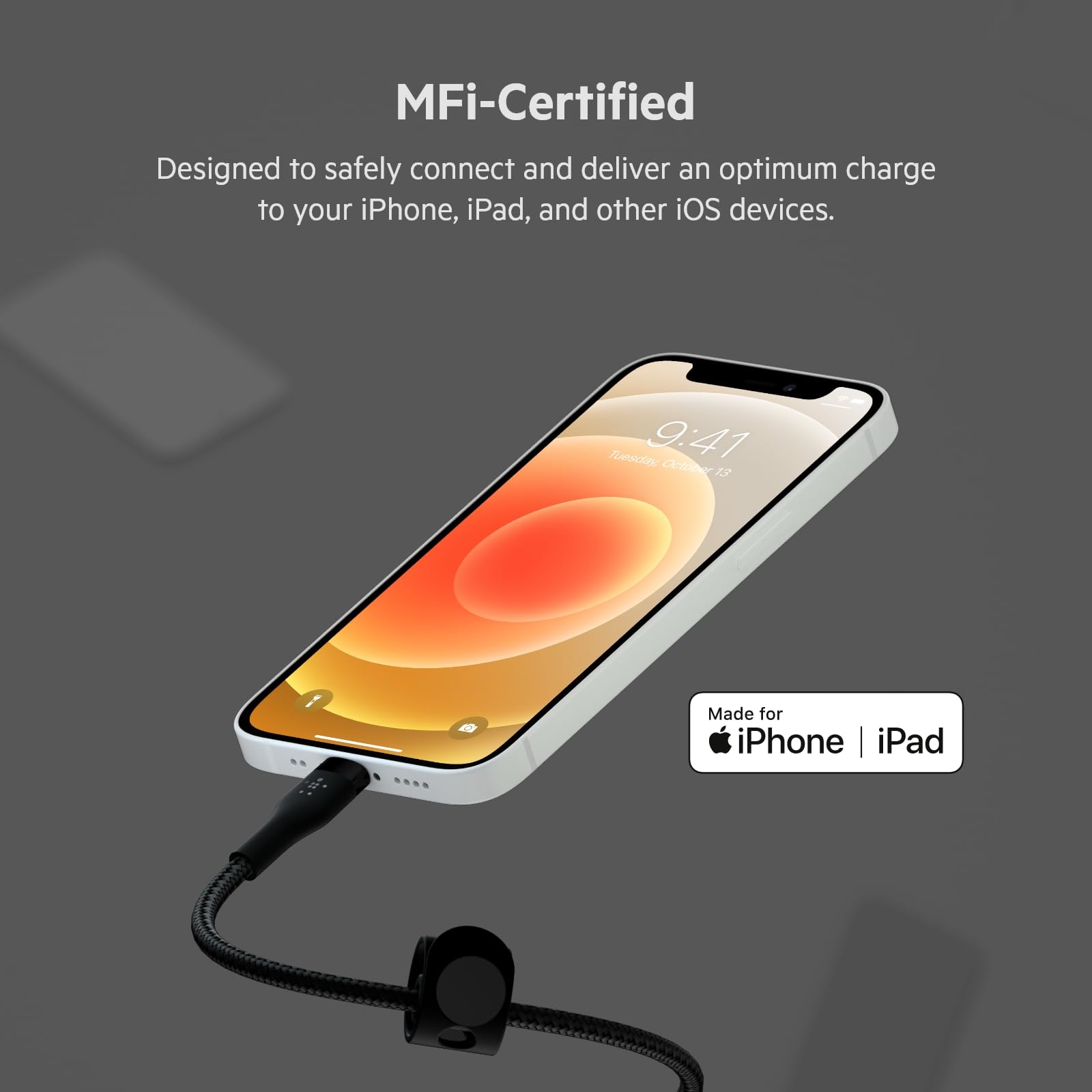 Belkin BoostCharge Pro Flex Braided USB Type A to Lightning Cable (1M/3.3FT), MFi Certified Charging Cable for iPhone 13, 12, 11, Pro, Max, Mini, SE, iPad and More, 2 Pack, Black