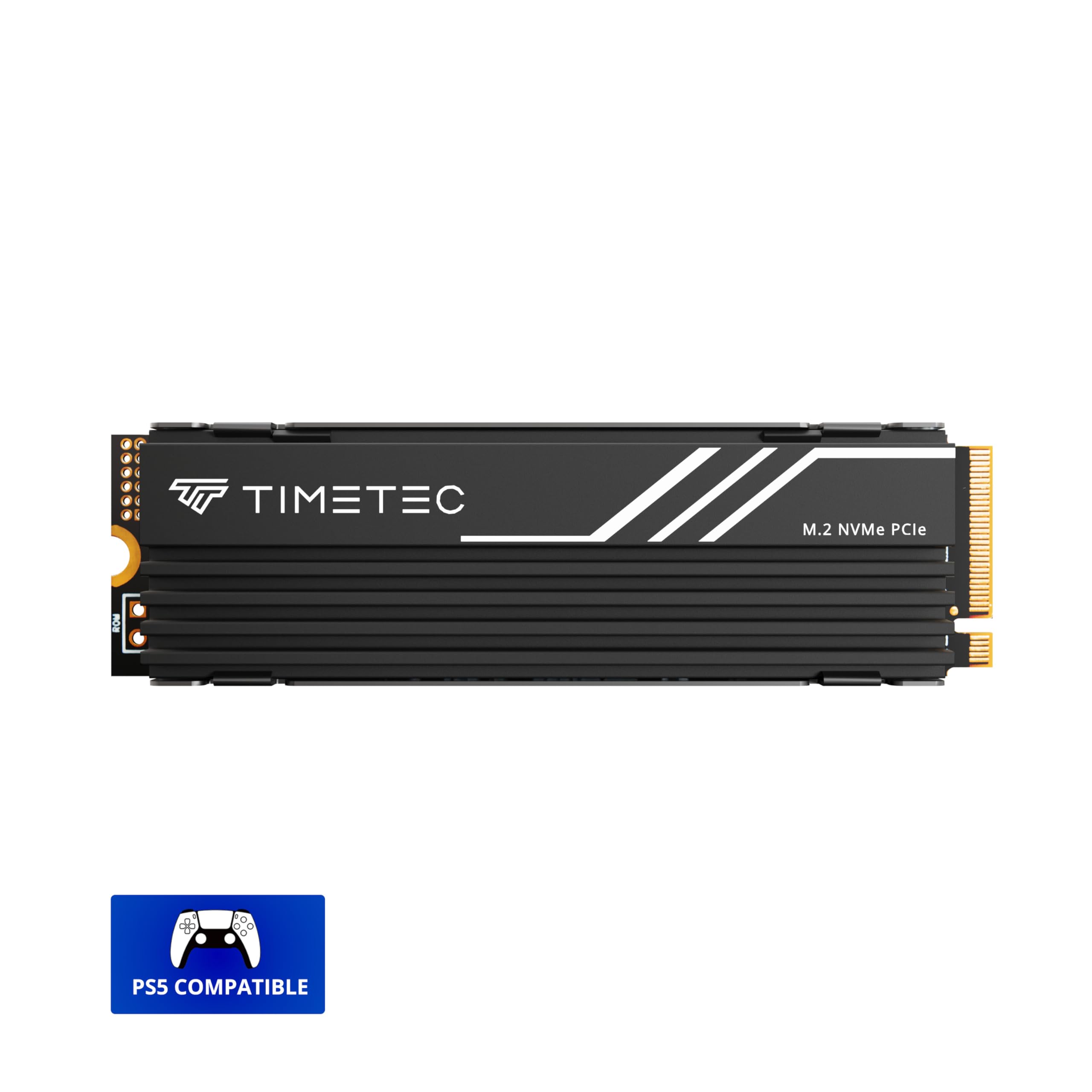 Timetec 2Tb Pcie 4.0 Heatsink Gaming Ssd Nvme Phison E27T Pcie Gen4X4 M.2 2280 3D Nand Tlc Slc Cache Read/Write Speed Up To 7,400/6,400 Mb/S Internal Solid State Drive For Ps5, Pc Desktop, Ps5 Pro