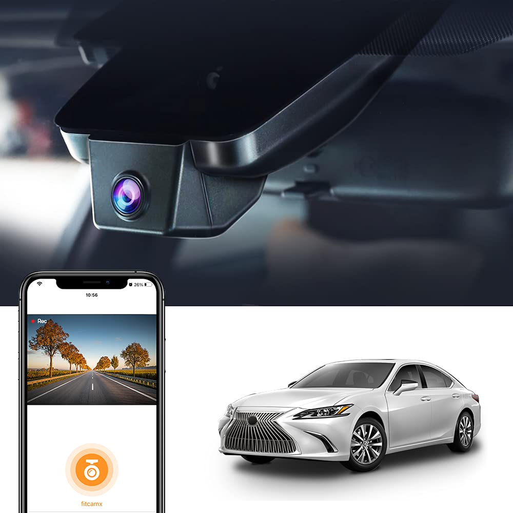 Fitcamx 4K Dash Cam Suitable For Lexus Es 2019 2025 Es350 Es300H F Sport Es250, Oem Style, 2160P Uhd Video, Built In Wifi & App,