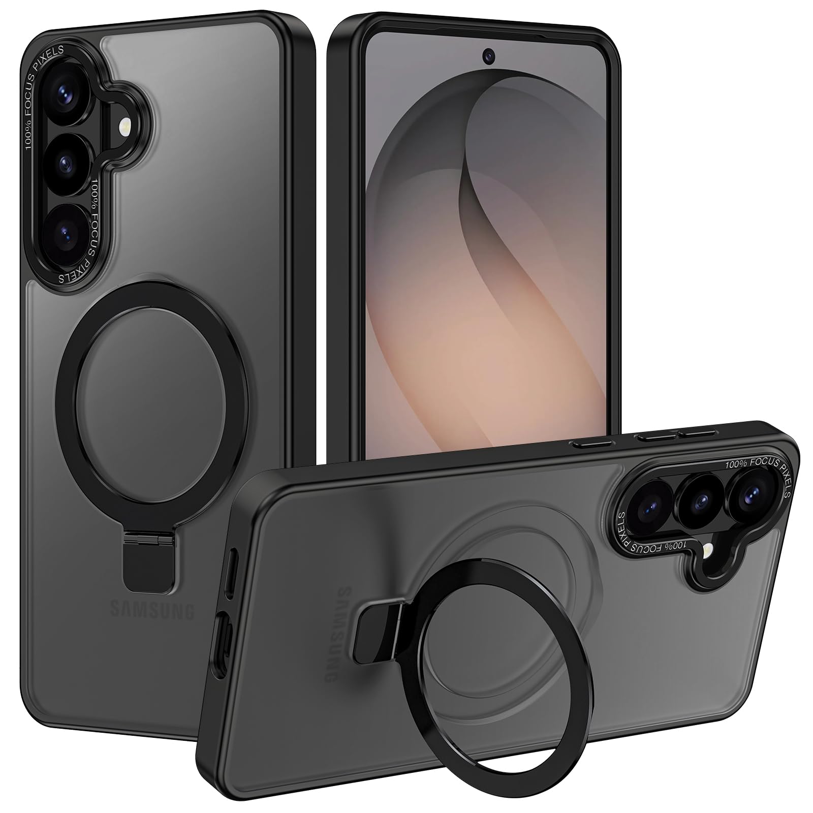 Casehas for Samsung Galaxy S26 Plus Case,with Magnetic Invisible Stand [Military Drop Protection] [Compatible with MagSafe] Shoc