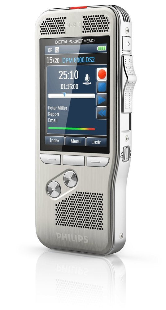 Philips Dpm 8000 Professional Digital Pocket Memo With Cradle And Speechexec Pro Software