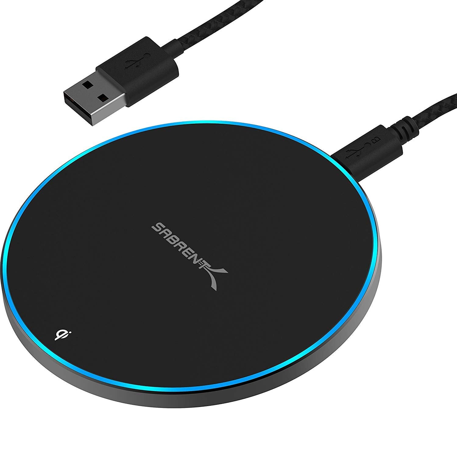 Sabrent 10W Qi Wireless Fast Charger Charging Pad, Universally Compatible With All Qi Enabled Phones [Ac Adapter Not Included] B
