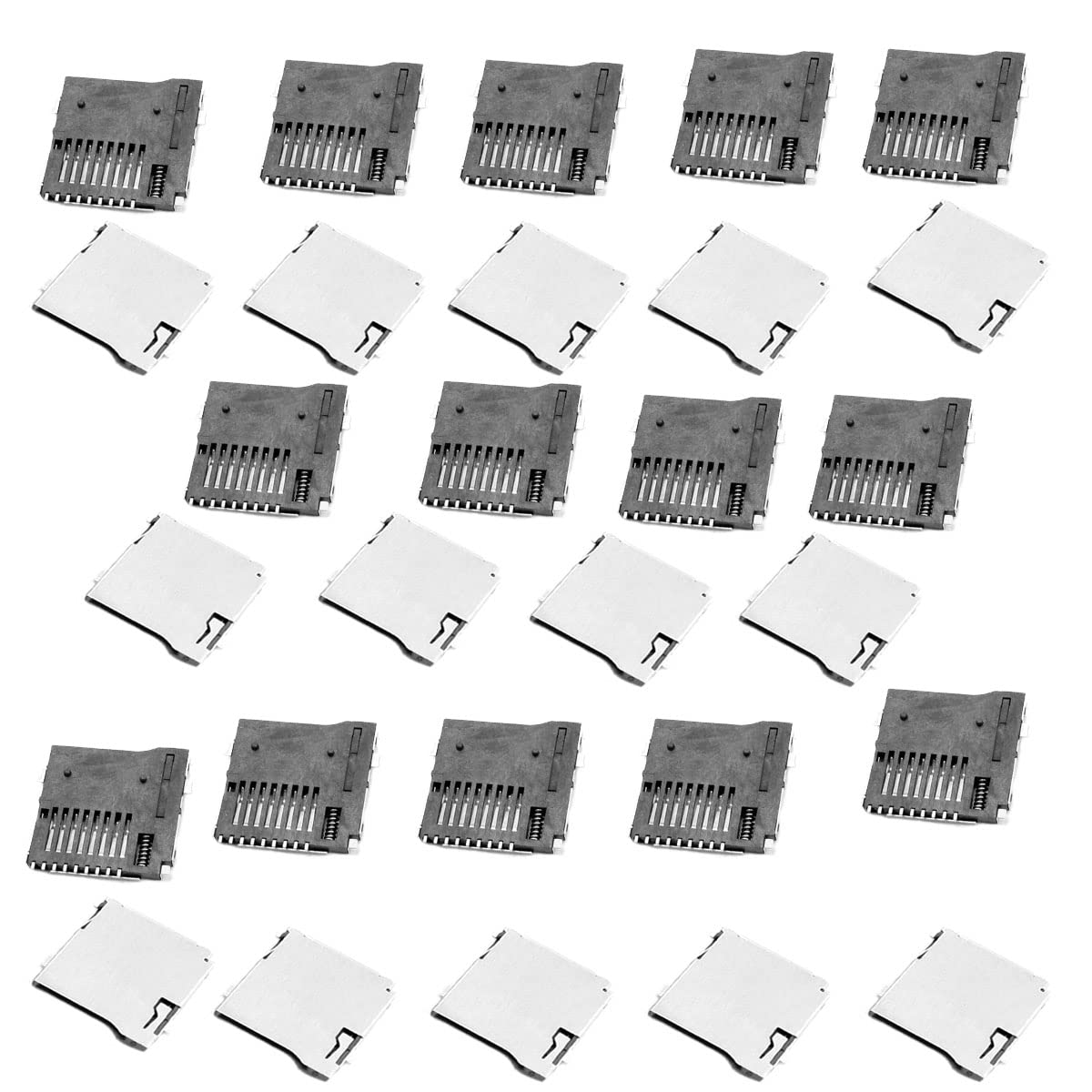Pack Of 15 Sd Card Slot Sockets Pcb Mount Connector Spring Loaded Push Push Micro Sd Transflash Memory Card Socket Slot