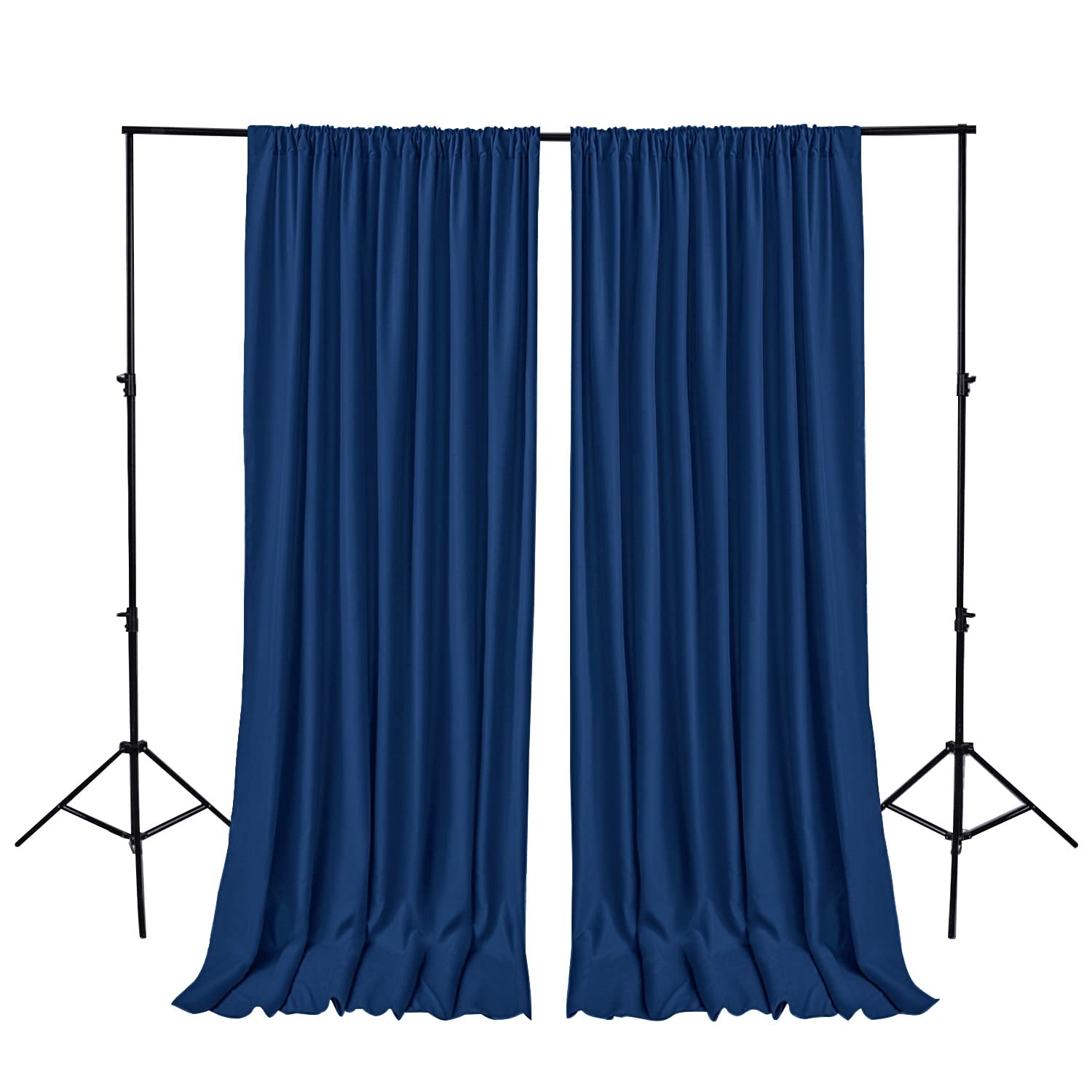 Hiasan Navy Blue Backdrop Curtains For Parties, Polyester Photography Backdrop Drapes For Family Gatherings, Wedding Decorations