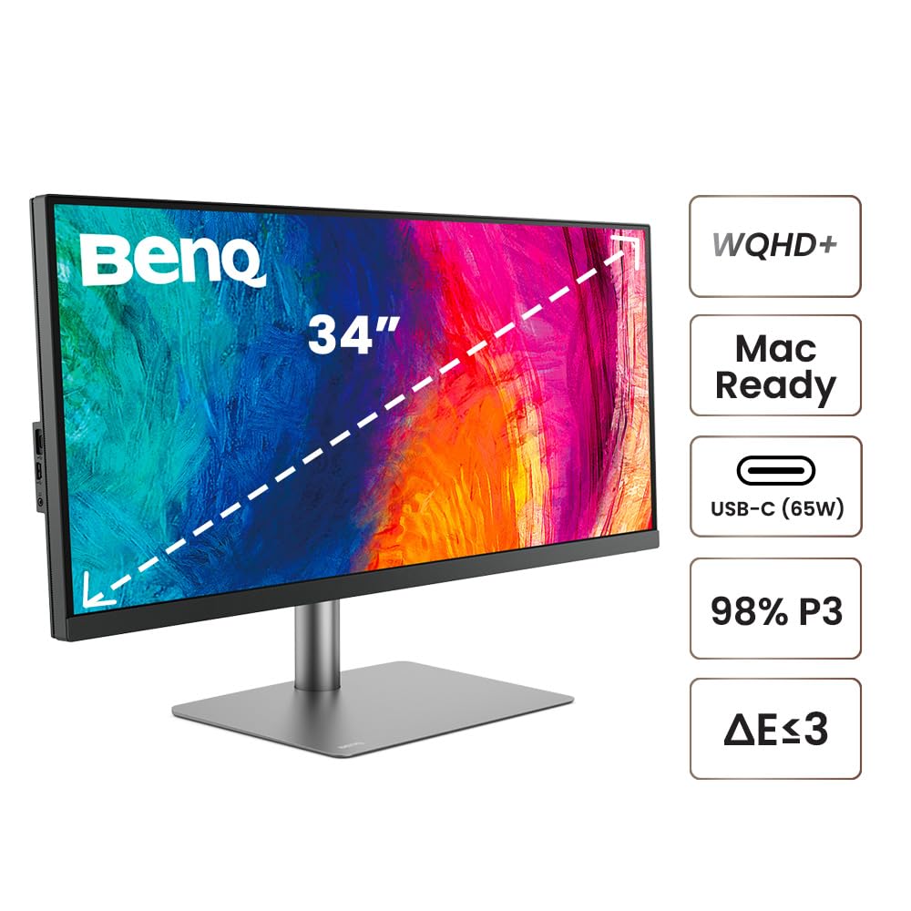 Benq Pd3420Q Ultrawide Creator Monitor For Macbook 34 Wqhd 1440P | 100% Rec.709 & Srgb, 98% P3 | Ips | Deltae =3 | Pantone | Aqc